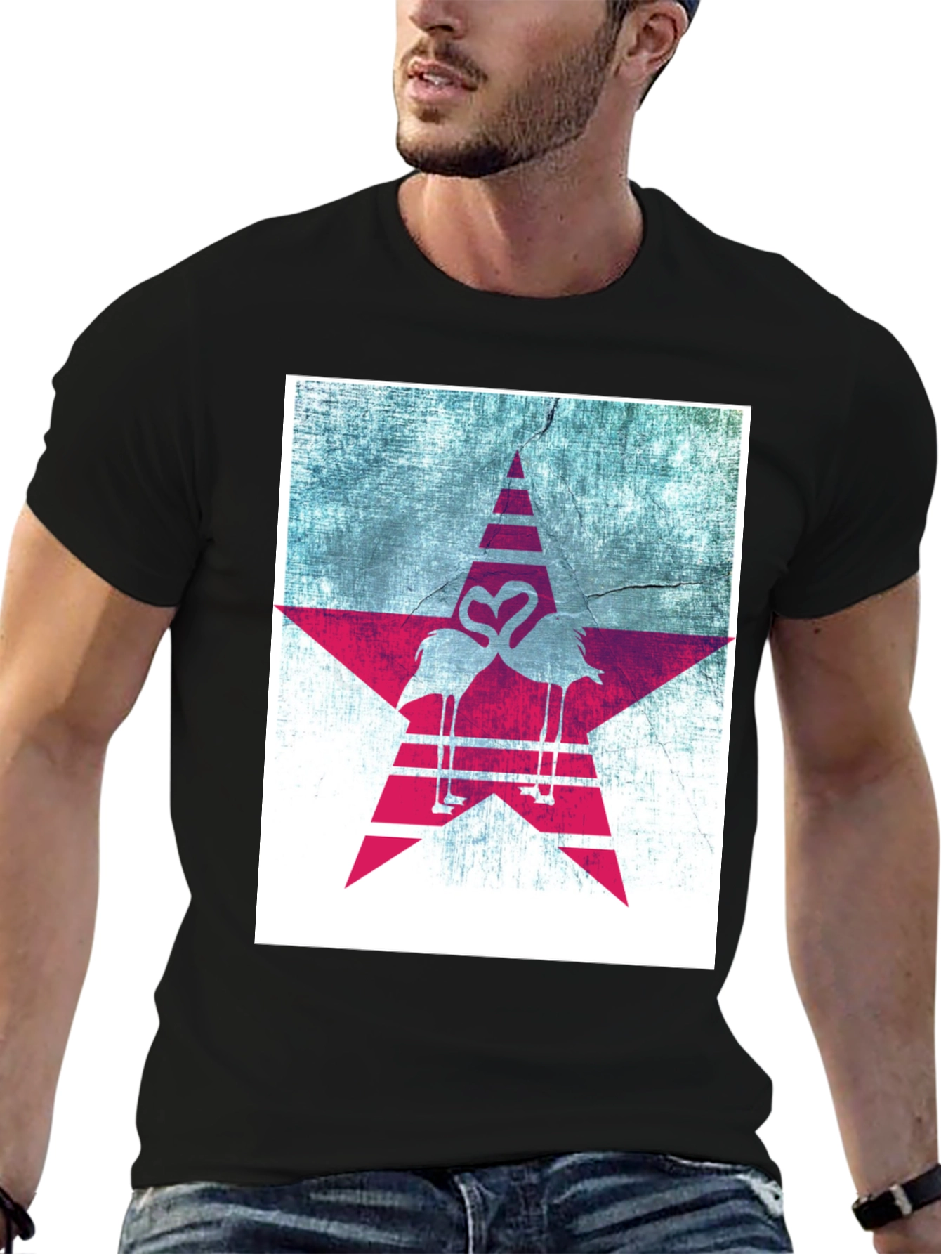 Flamingo Star Graphic Tee - Unique Design