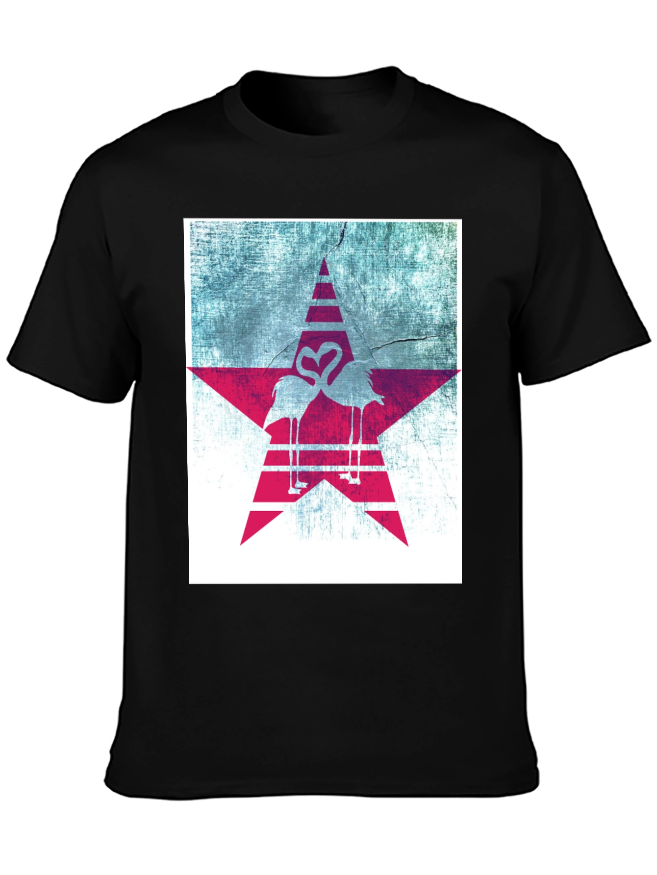 Flamingo Star Graphic Tee - Unique Design