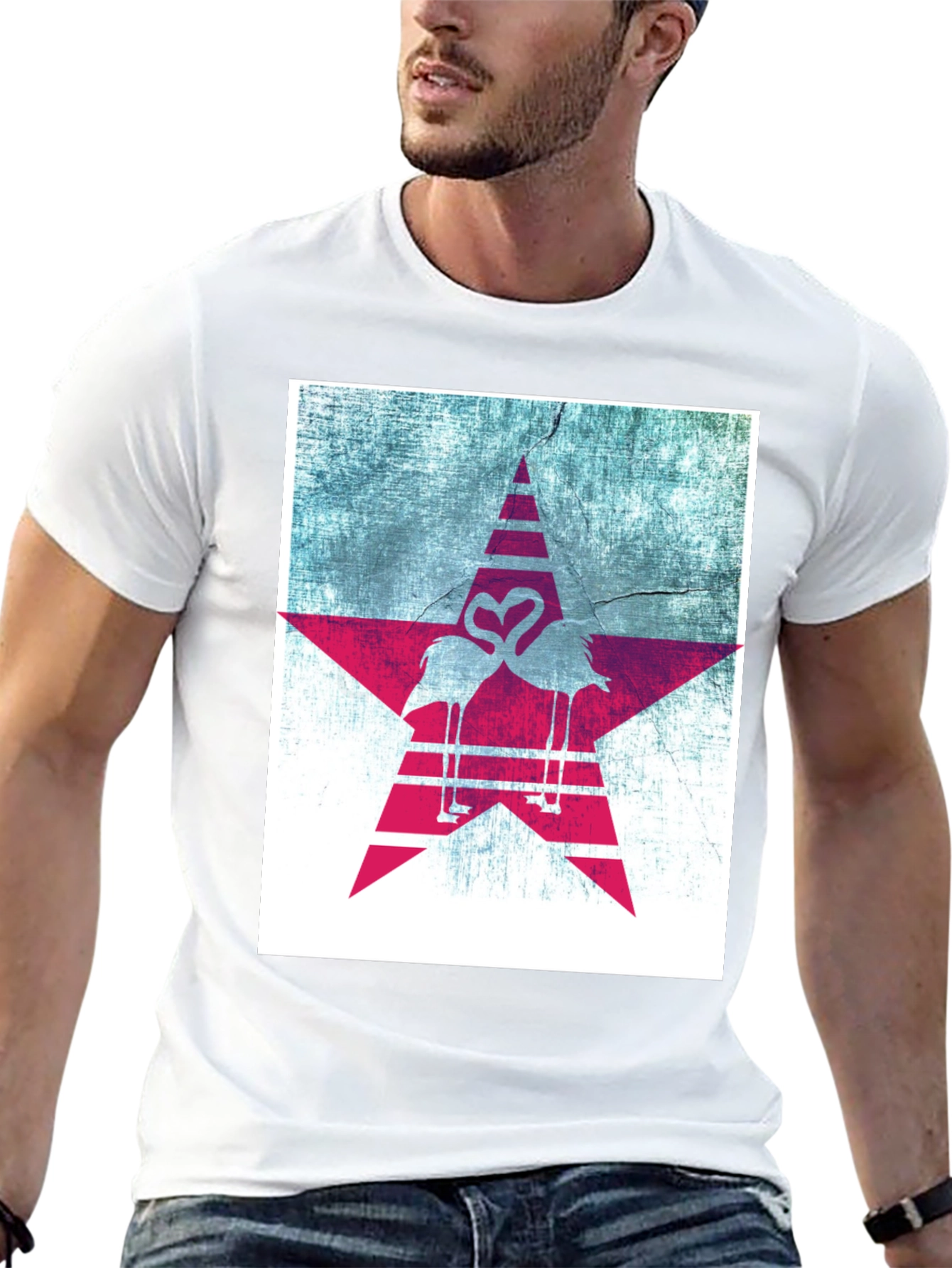 Flamingo Star Graphic Tee - Unique Design