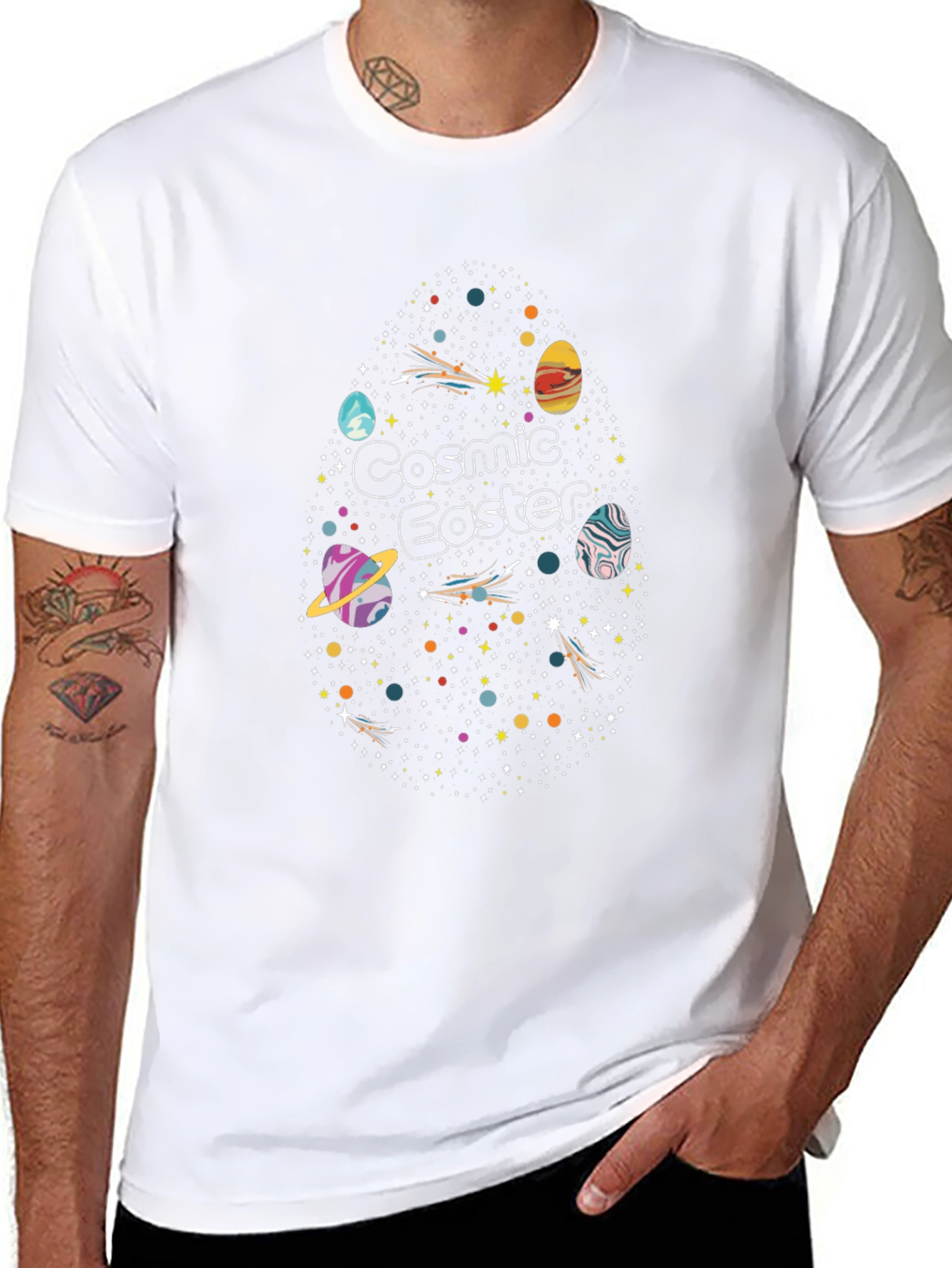 Cosmic Easter T-Shirt - Space Egg Design