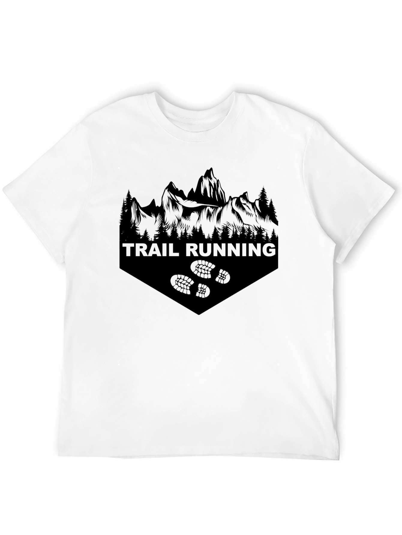 Trail Running Mountain Graphic Tee - Black
