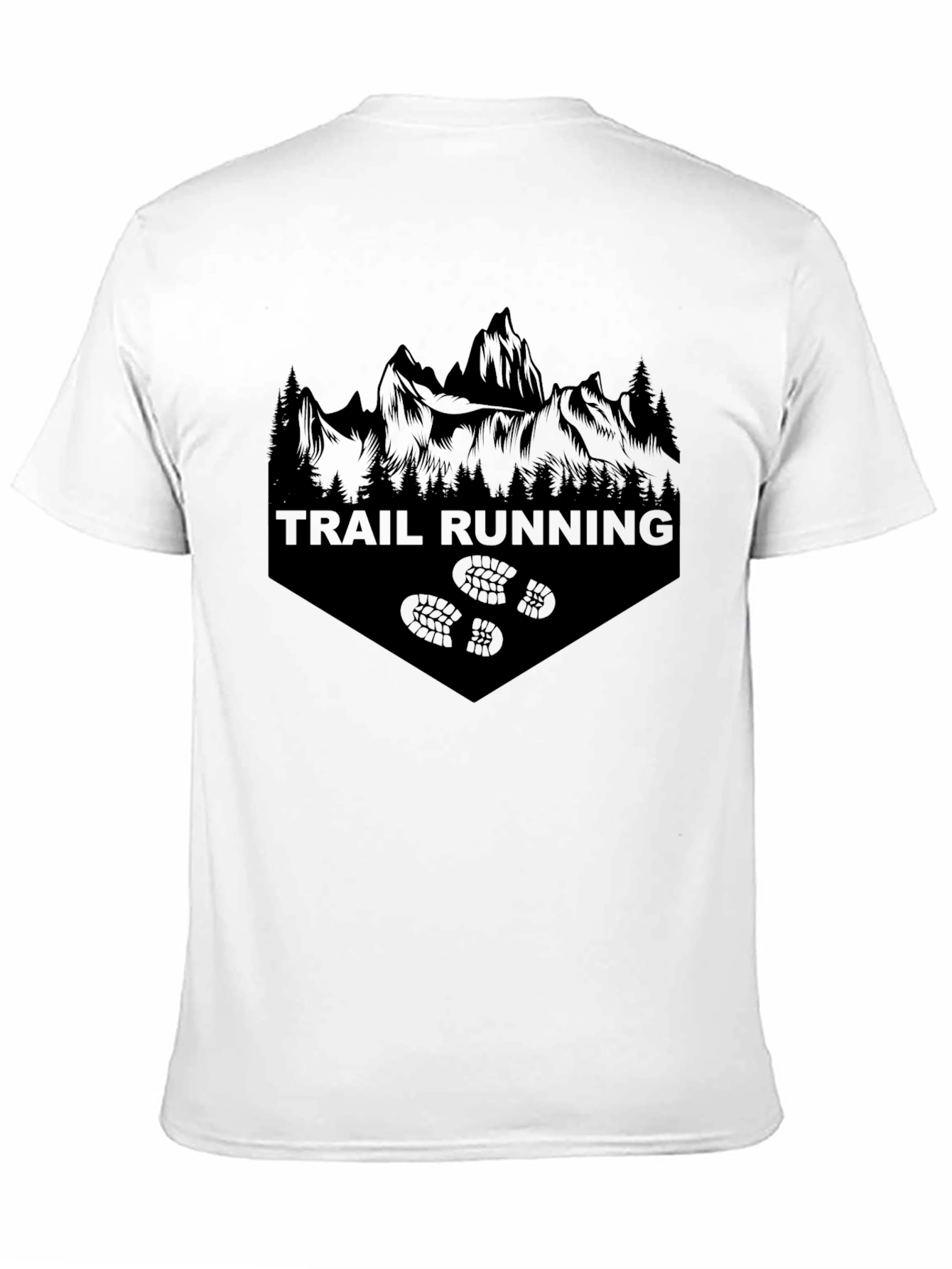 Trail Running Mountain Graphic Tee - Black