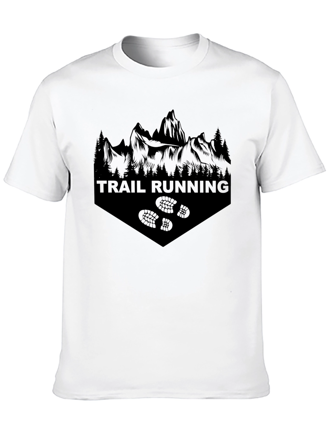 Trail Running Mountain Graphic Tee - Black