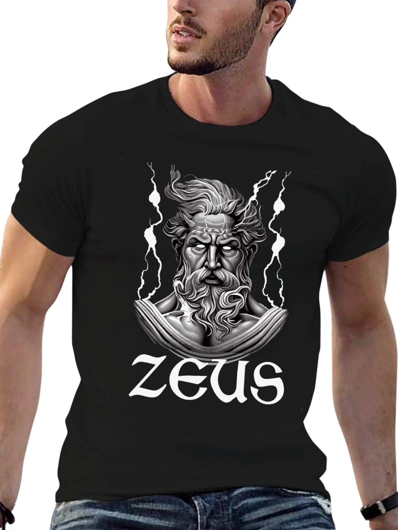 Zeus Graphic T-Shirt - Black Cotton Tee
