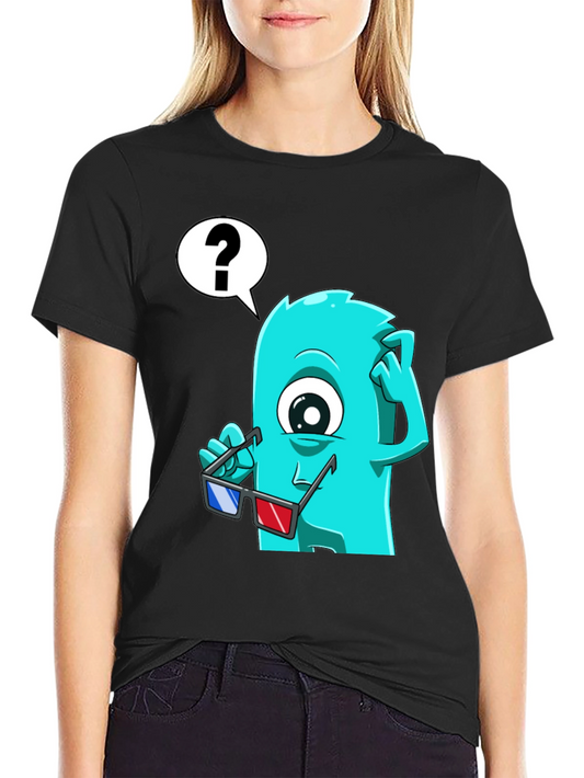 Confused 3D Monster Graphic T-Shirt