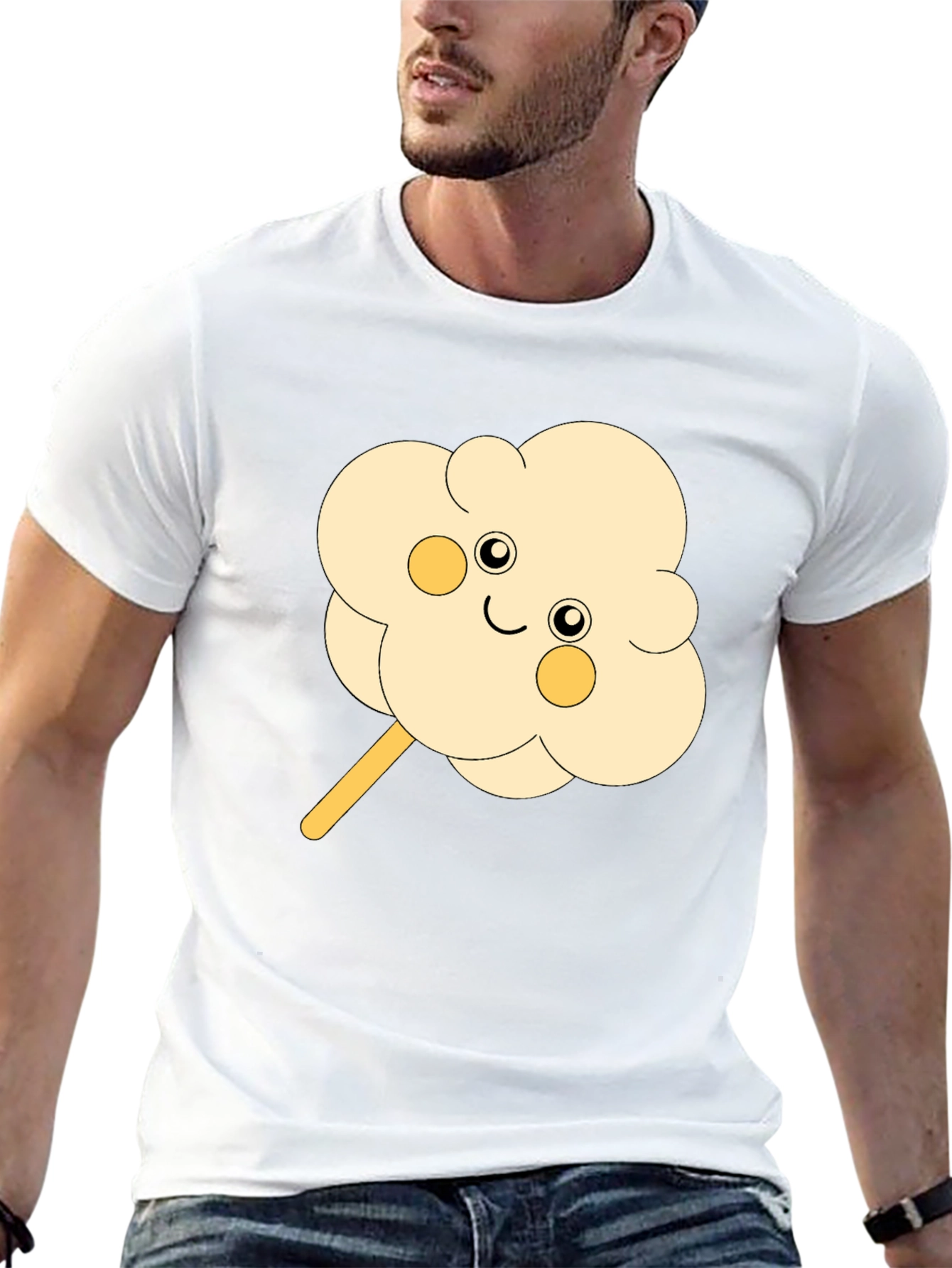 Cute Cotton Candy Graphic Tee - Black