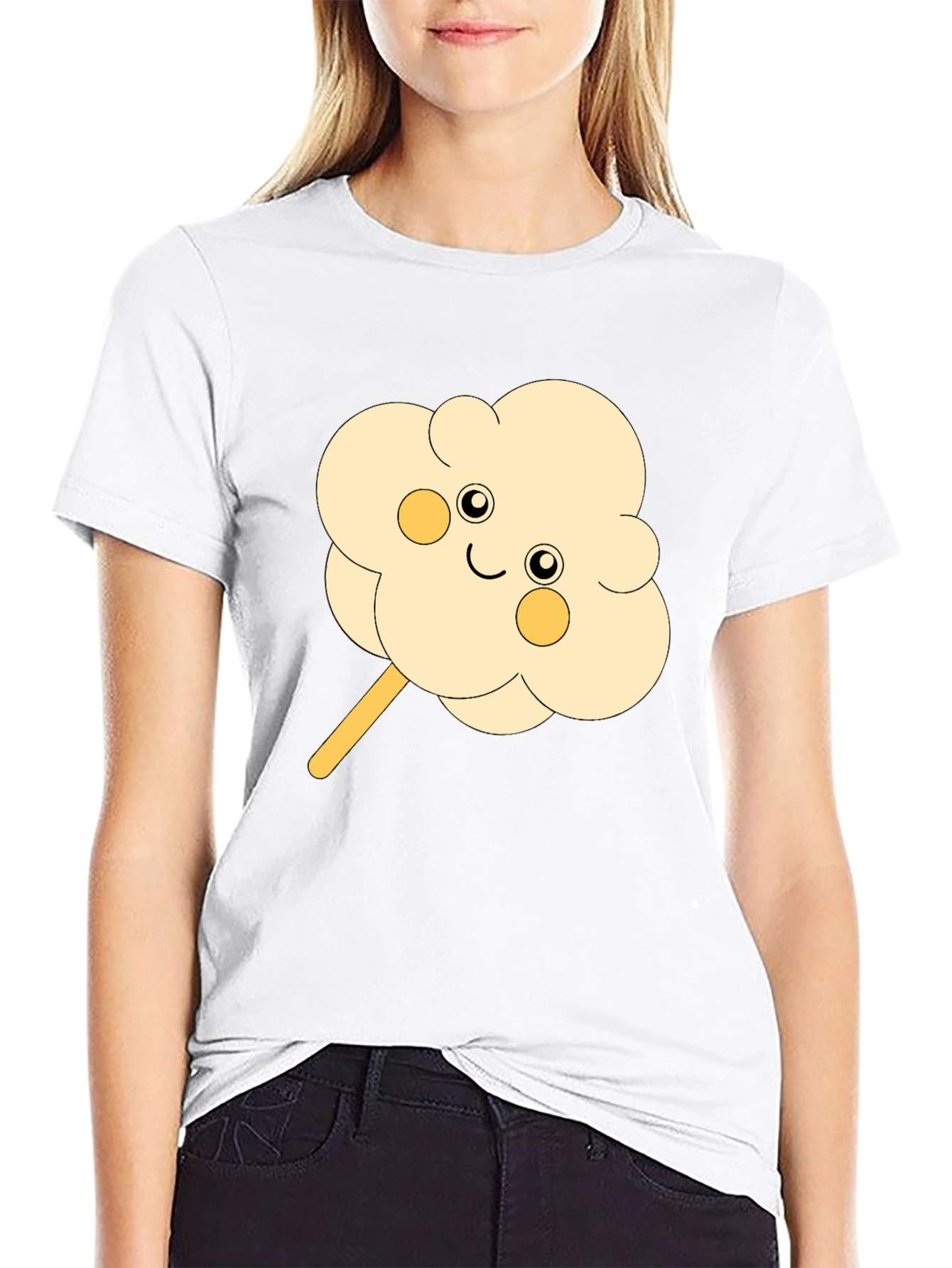 Cute Cotton Candy Graphic Tee - Black