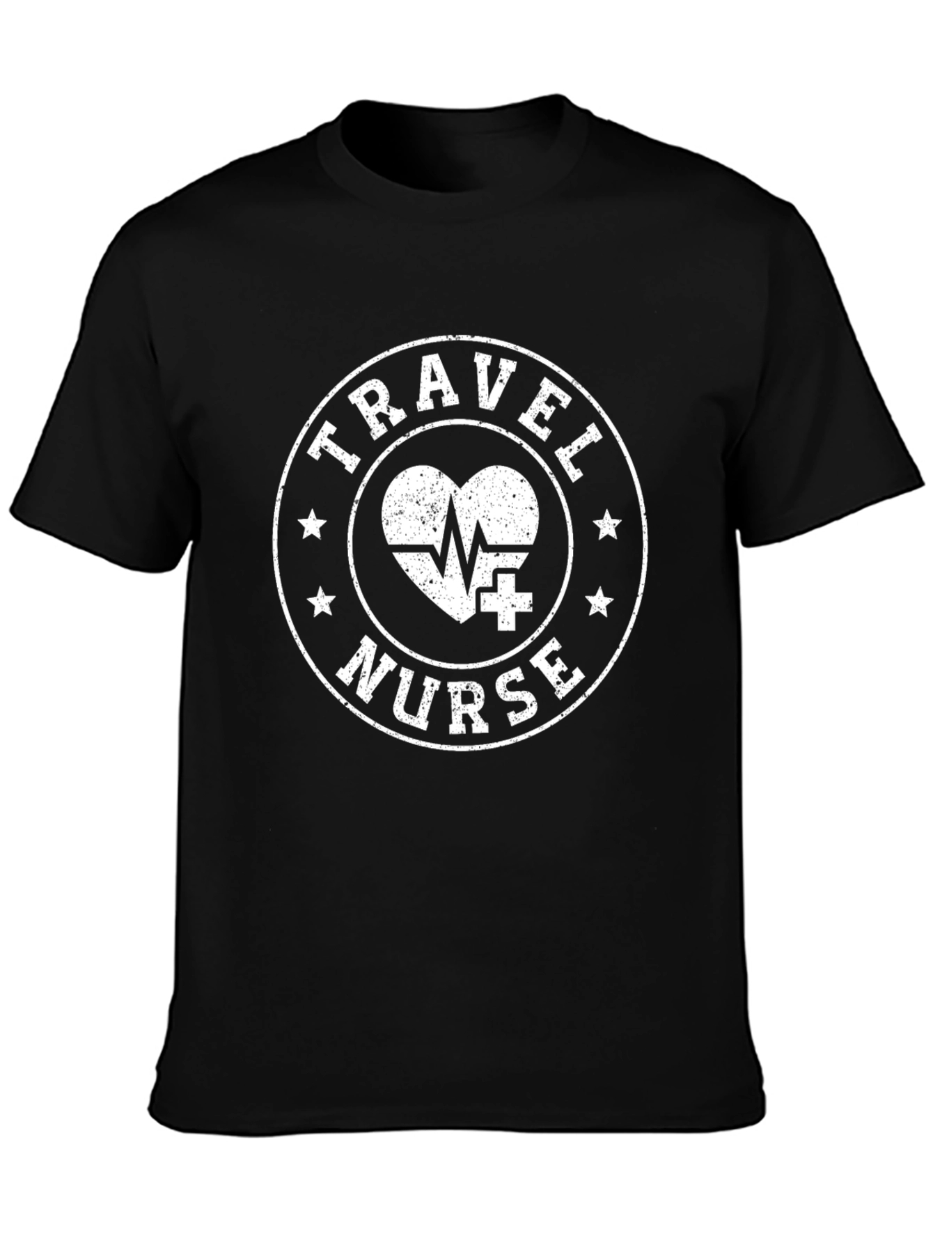 Travel Nurse Graphic T-Shirt - Black Casual Tee