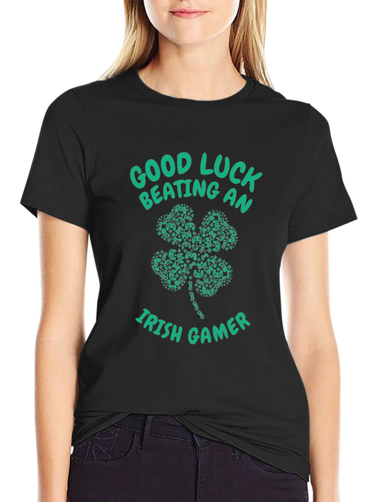 Good Luck Beating an Irish Gamer Black T-Shirt