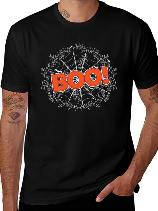 Halloween Boo Spiderweb Graphic Tee