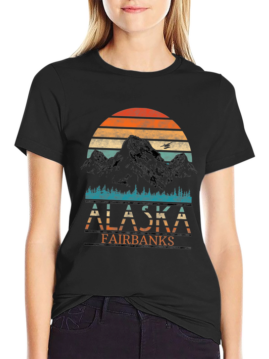 Alaska Fairbanks Vintage Sunset T-Shirt