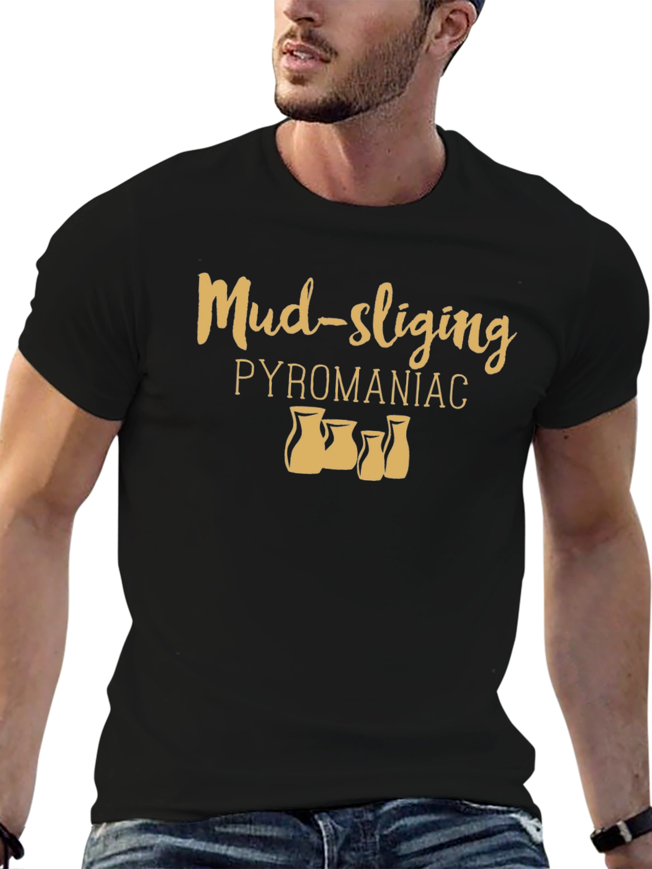 Mud-slinging Pyromaniac Black T-Shirt