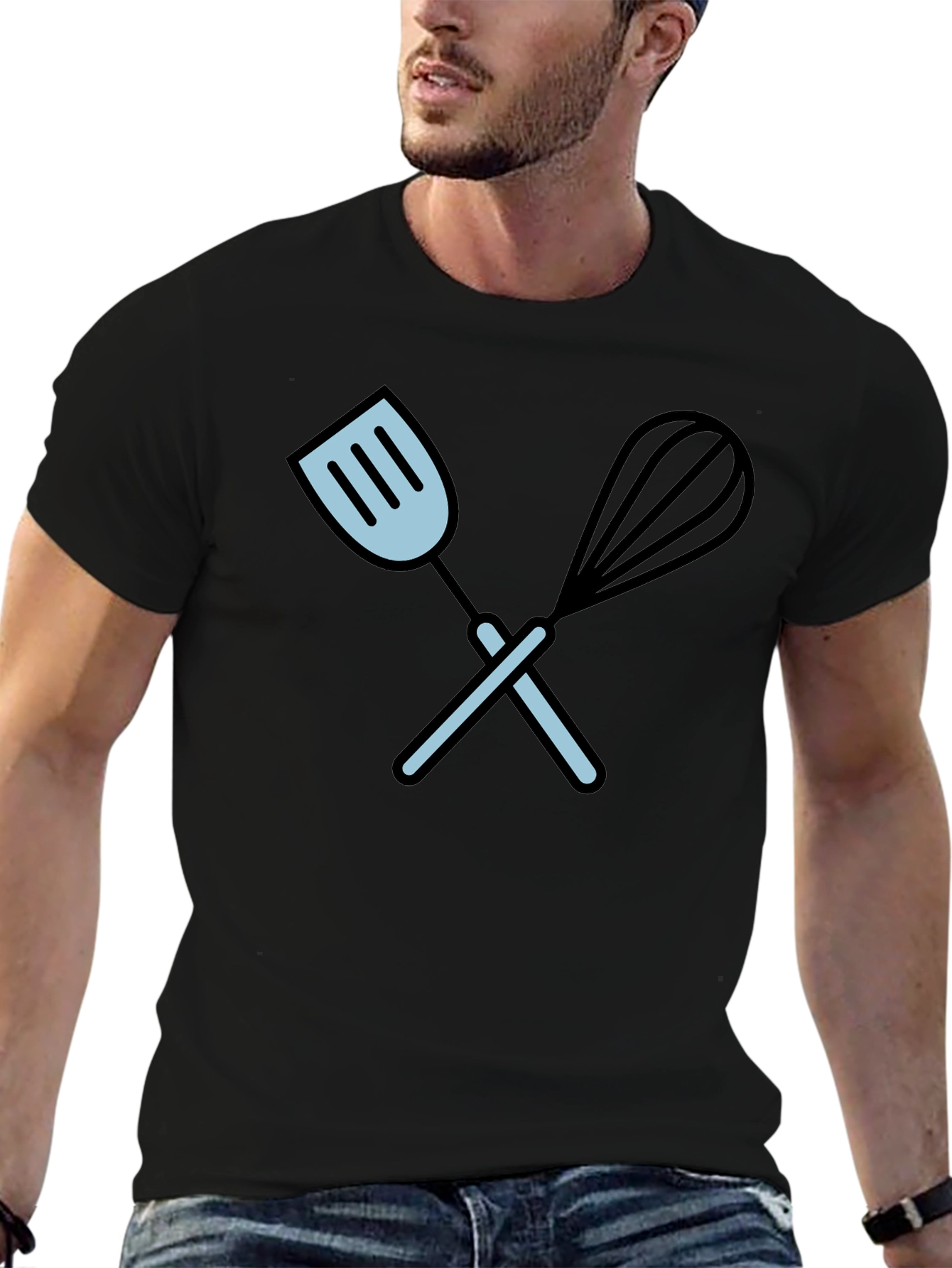 Chefs Choice Black T-Shirt - Kitchen Utensil Design