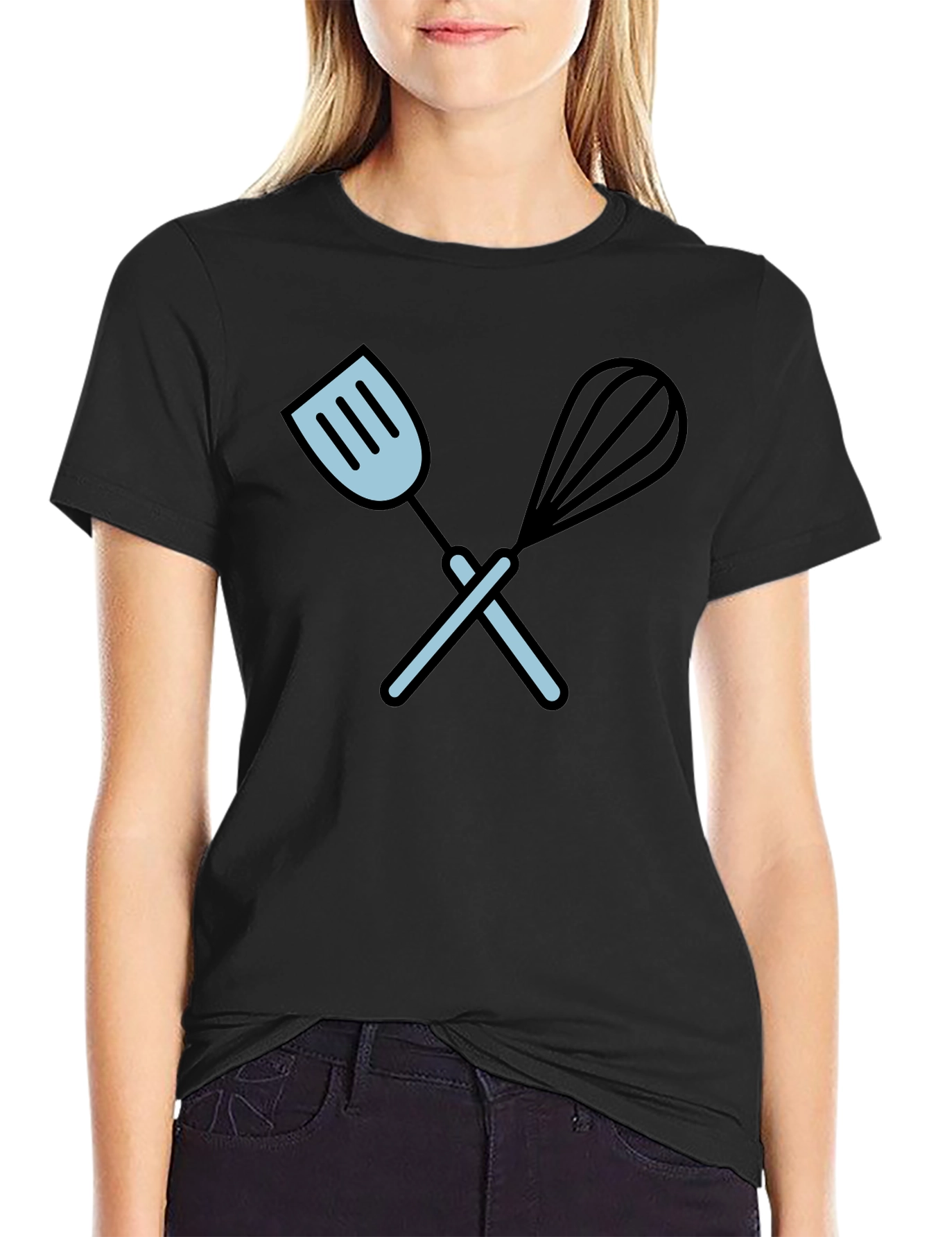 Chefs Choice Black T-Shirt - Kitchen Utensil Design