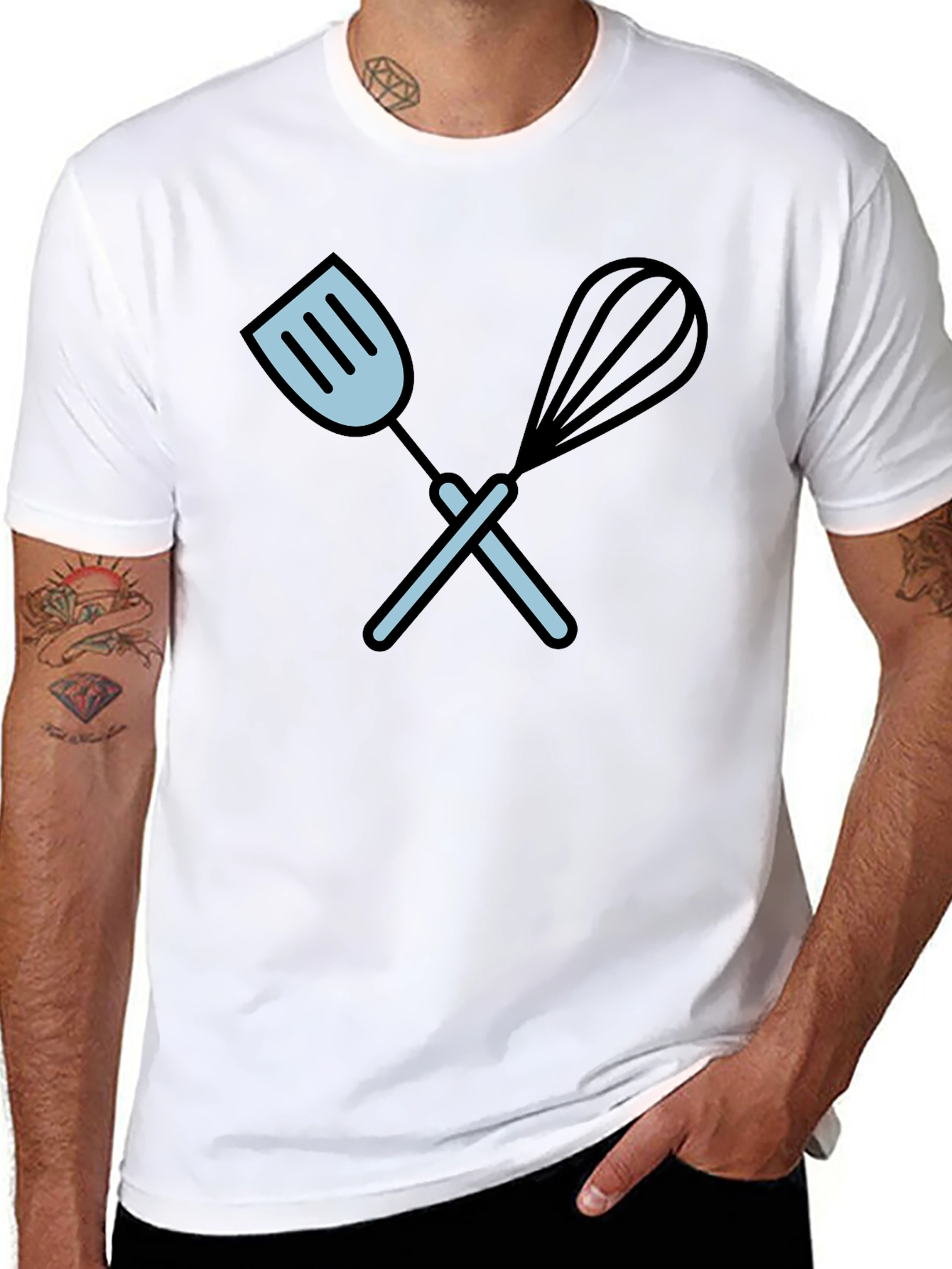 Chefs Choice Black T-Shirt - Kitchen Utensil Design