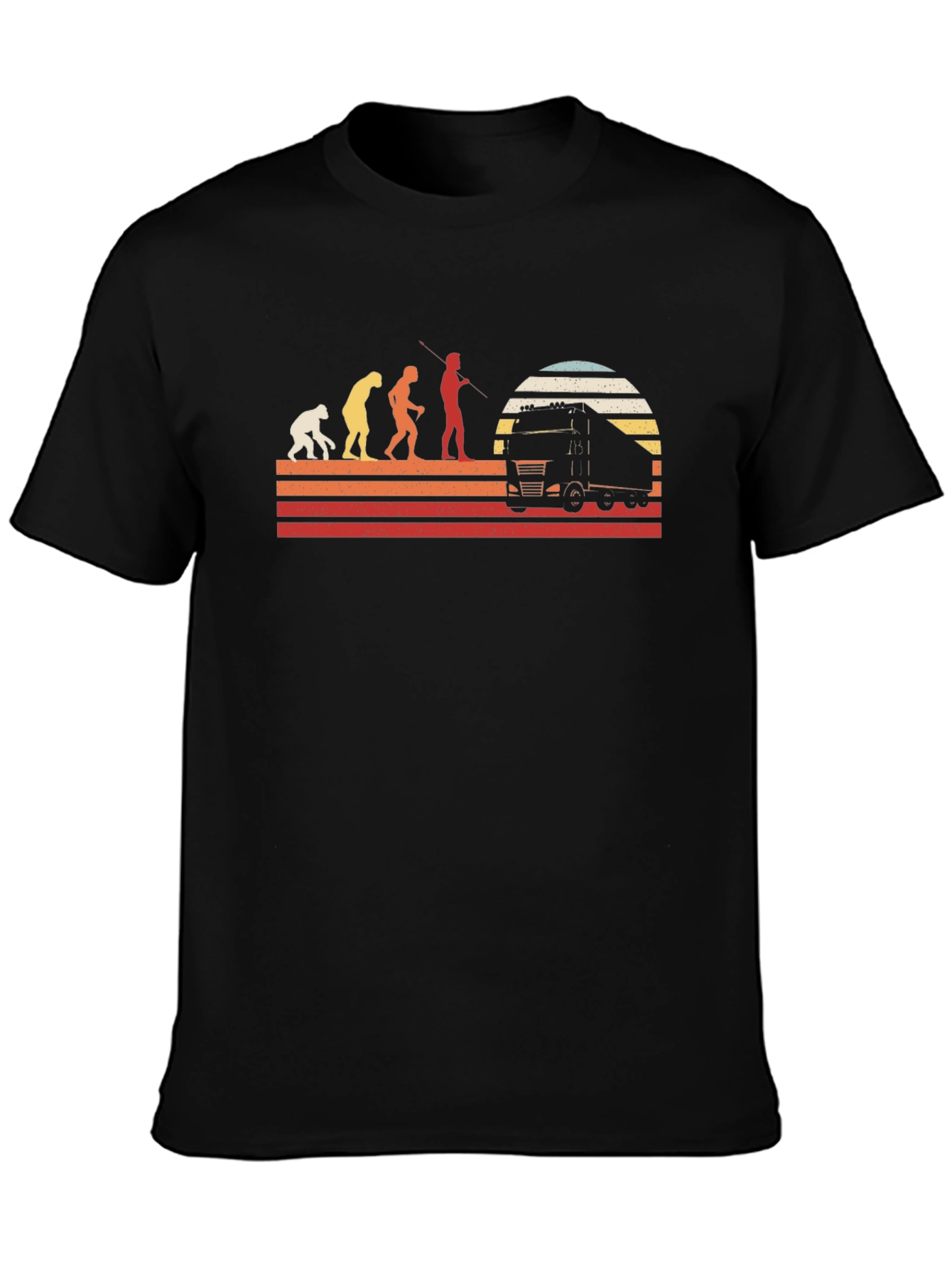 Truck Driver Evolution T-Shirt - Black