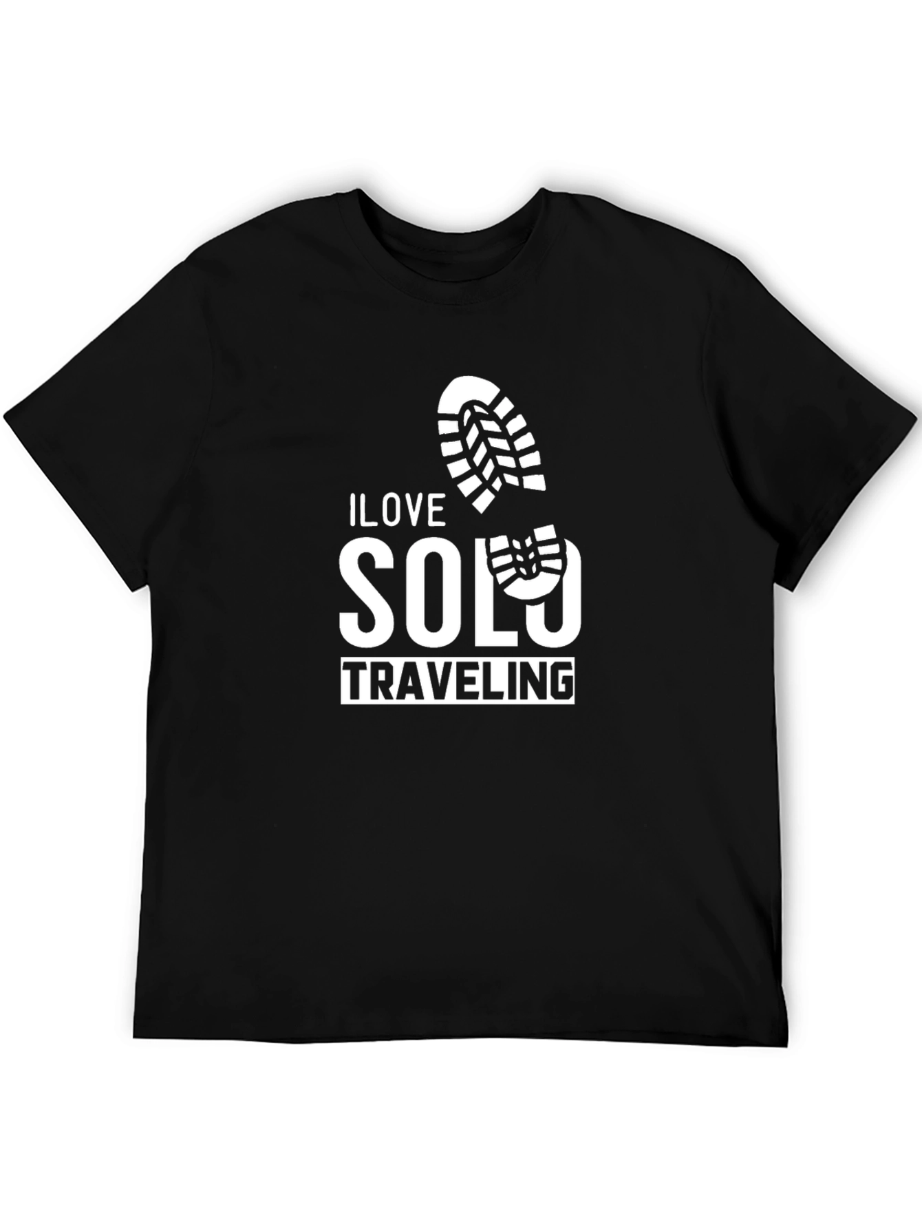I Love Solo Traveling Black Graphic T-Shirt