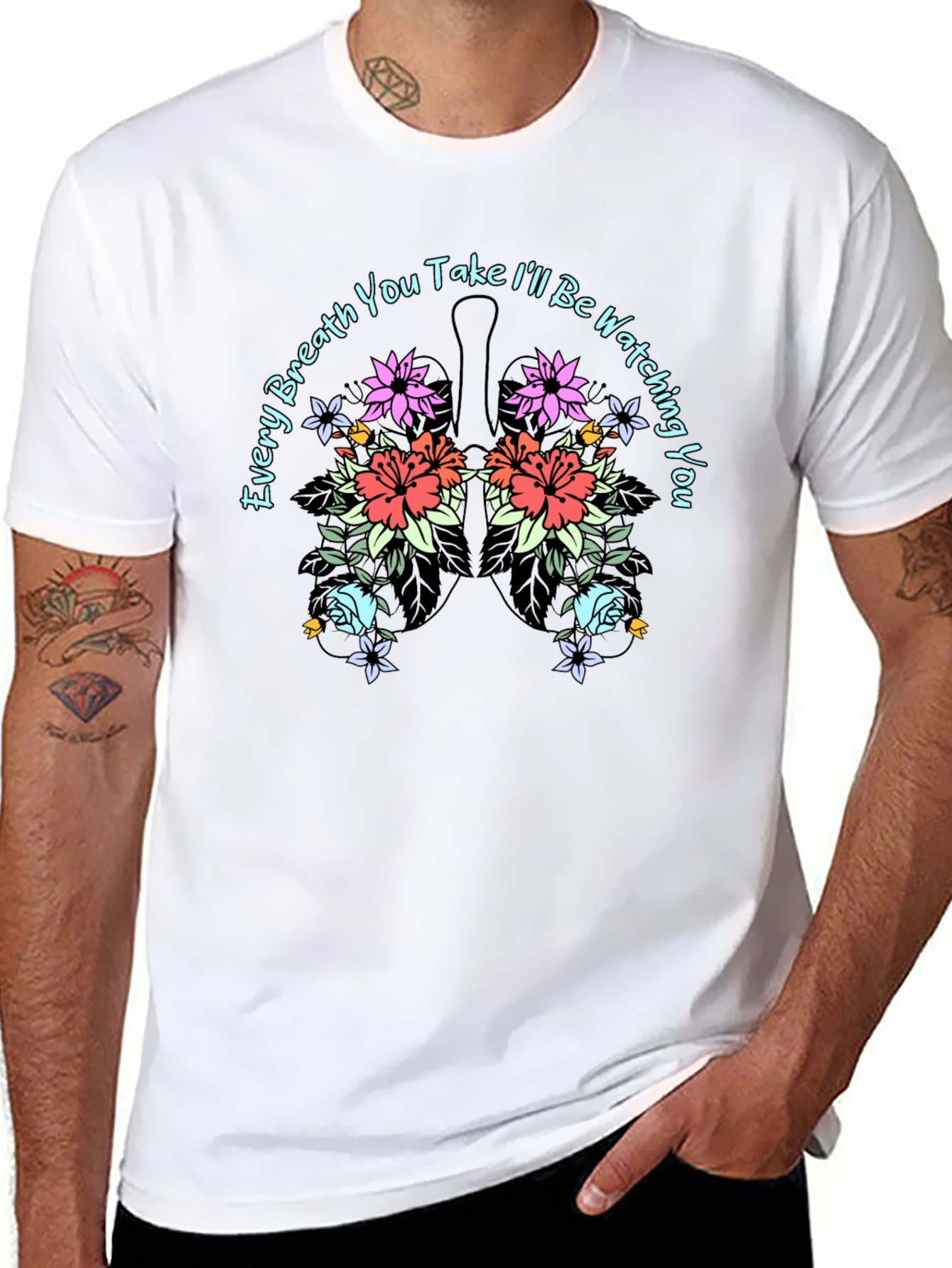 Every Breath T-Shirt - Floral Lung Design