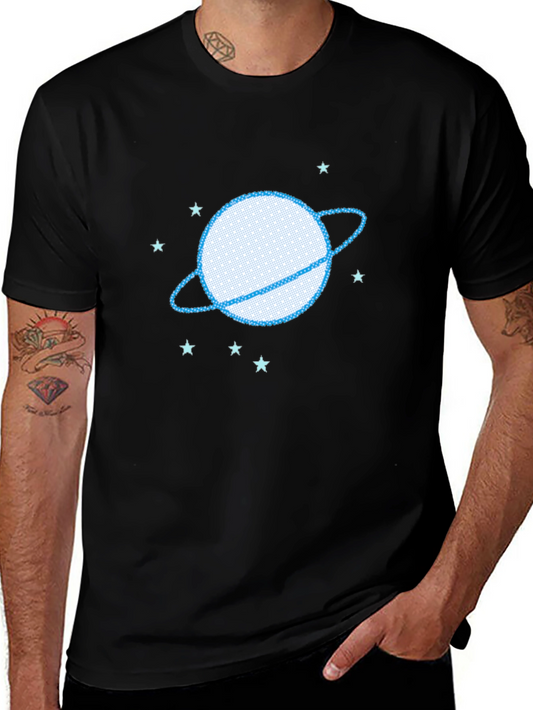 Planet Saturn Graphic Tee - Trendy Space Design