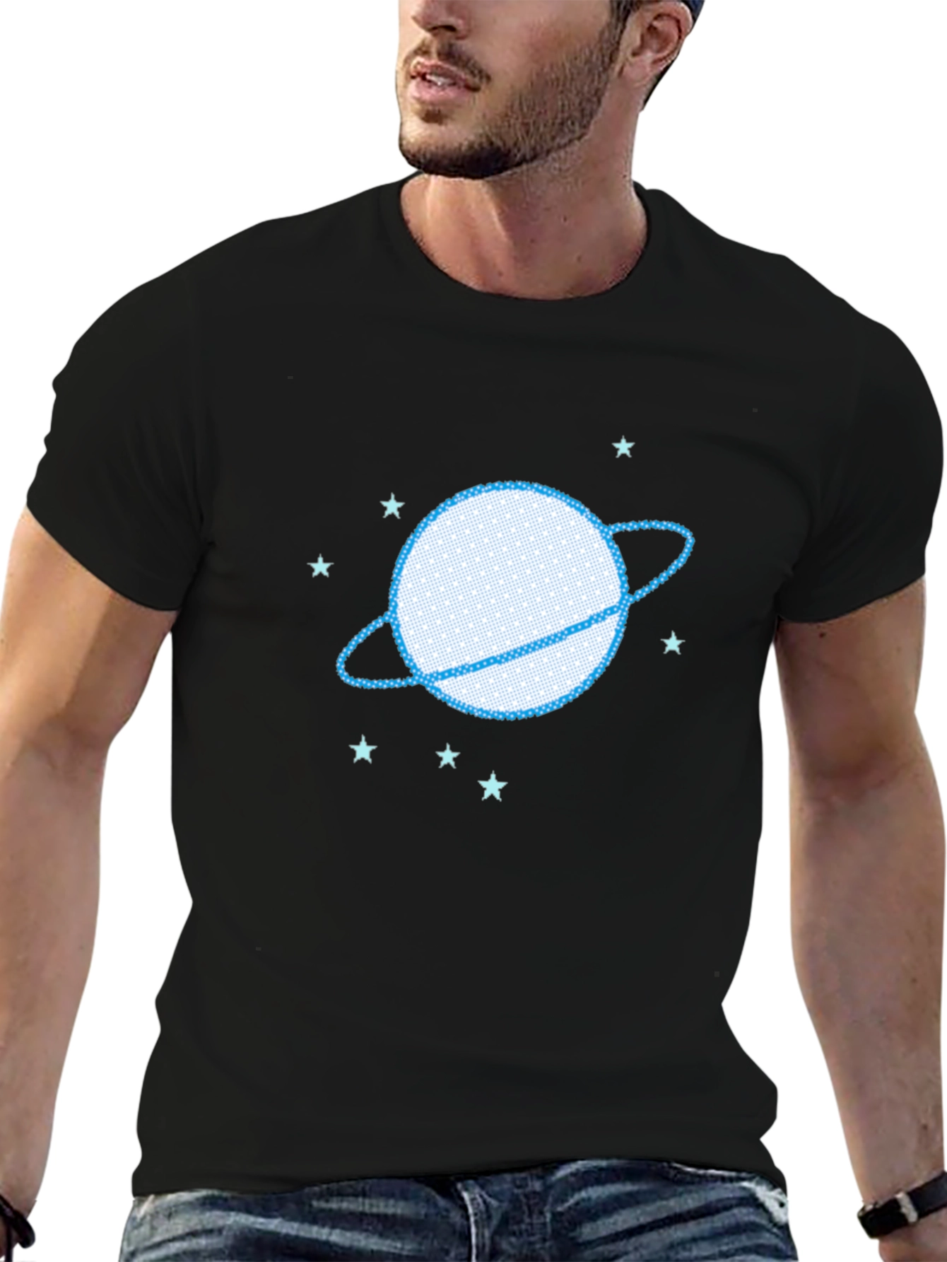 Planet Saturn Graphic Tee - Trendy Space Design