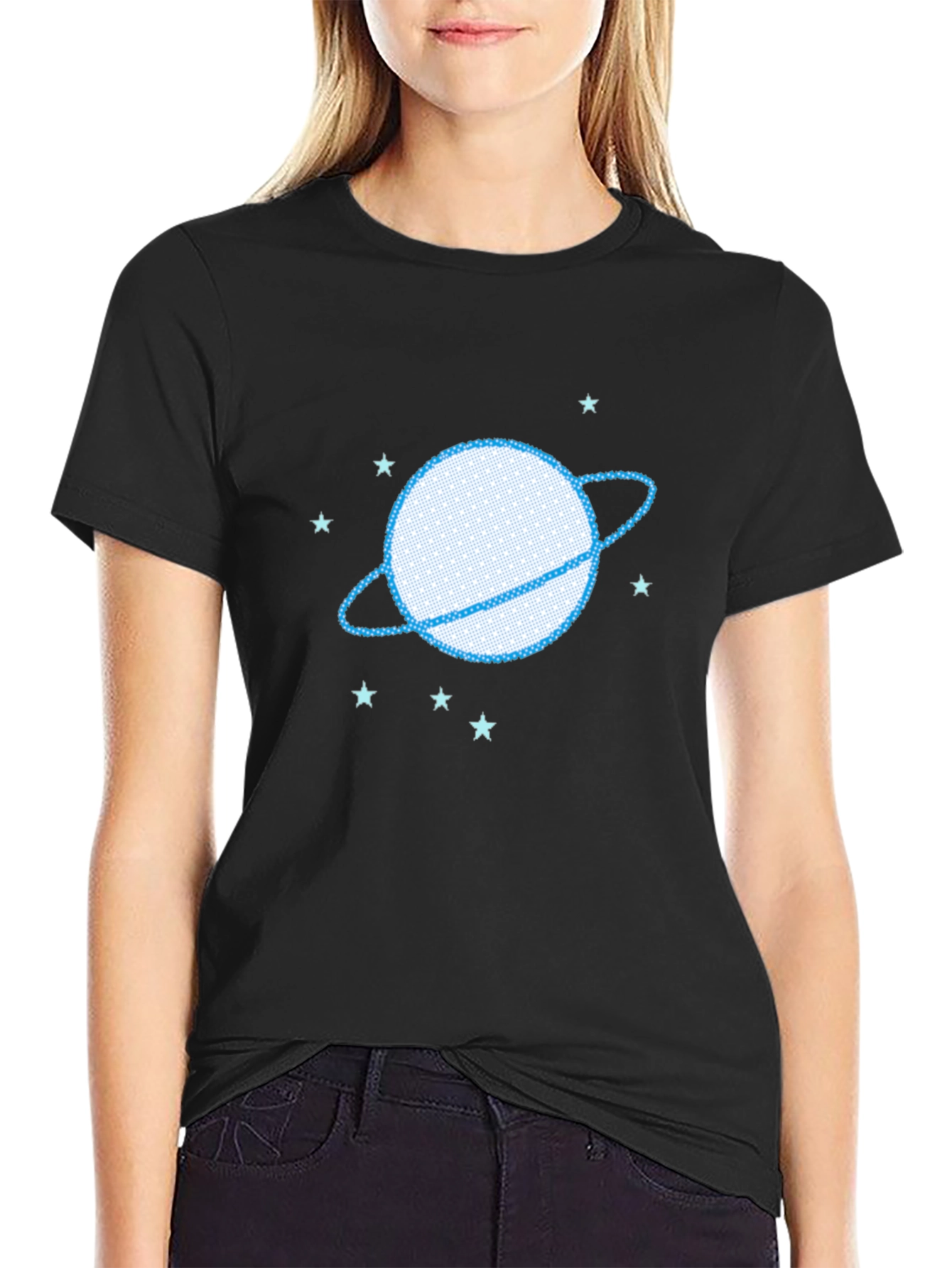 Planet Saturn Graphic Tee - Trendy Space Design