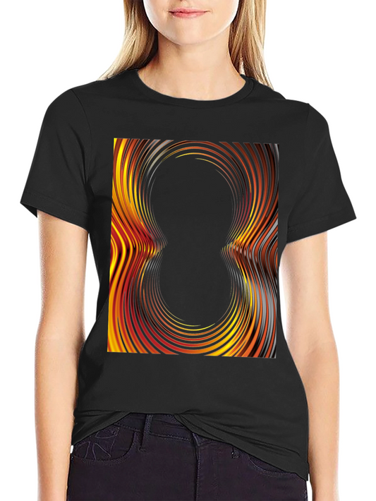 Abstract Swirl Graphic Tee - Black Cotton T-Shirt