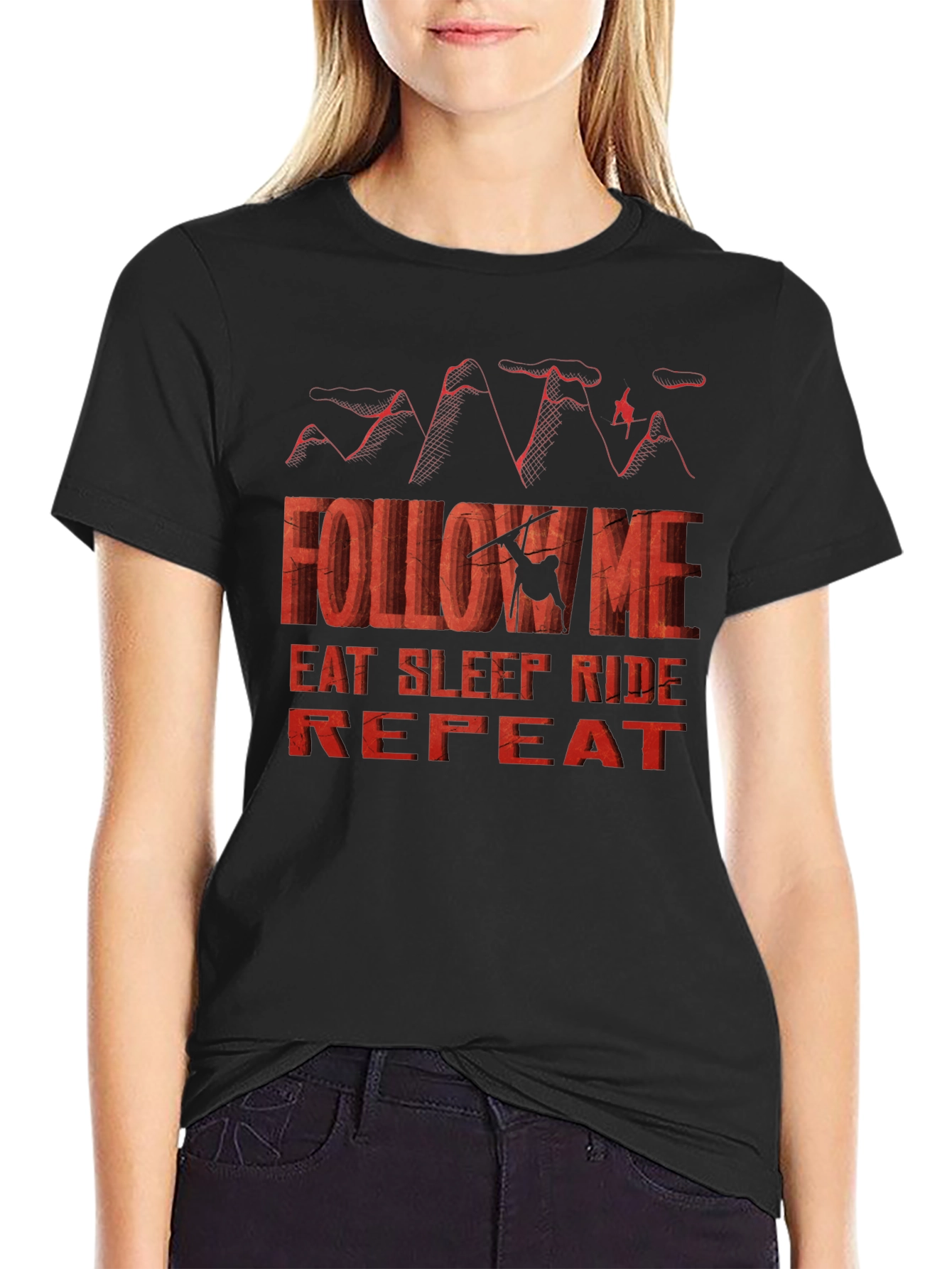 Follow Me Eat Sleep Ride Repeat - Graphic T-Shirt