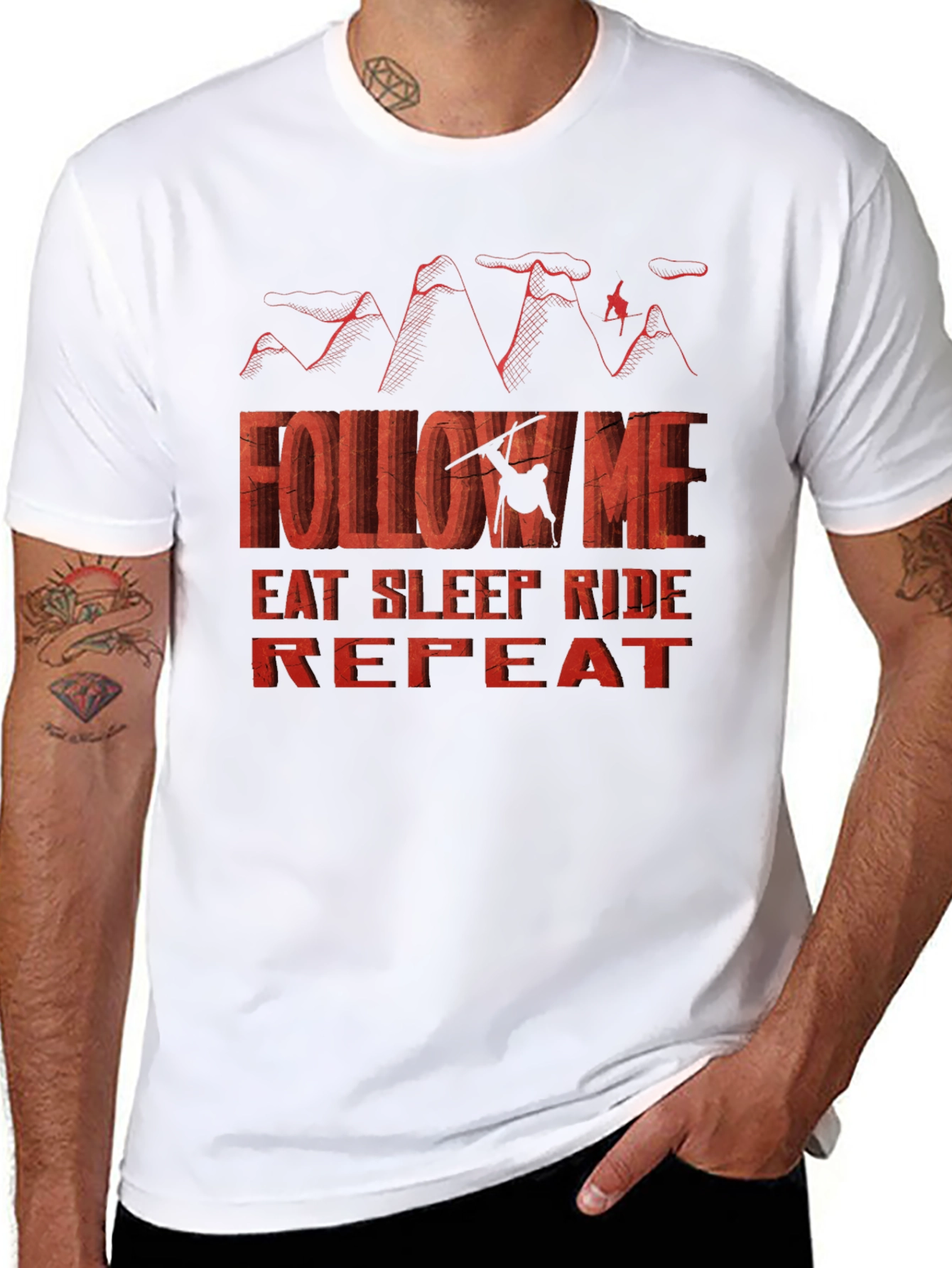 Follow Me Eat Sleep Ride Repeat - Graphic T-Shirt