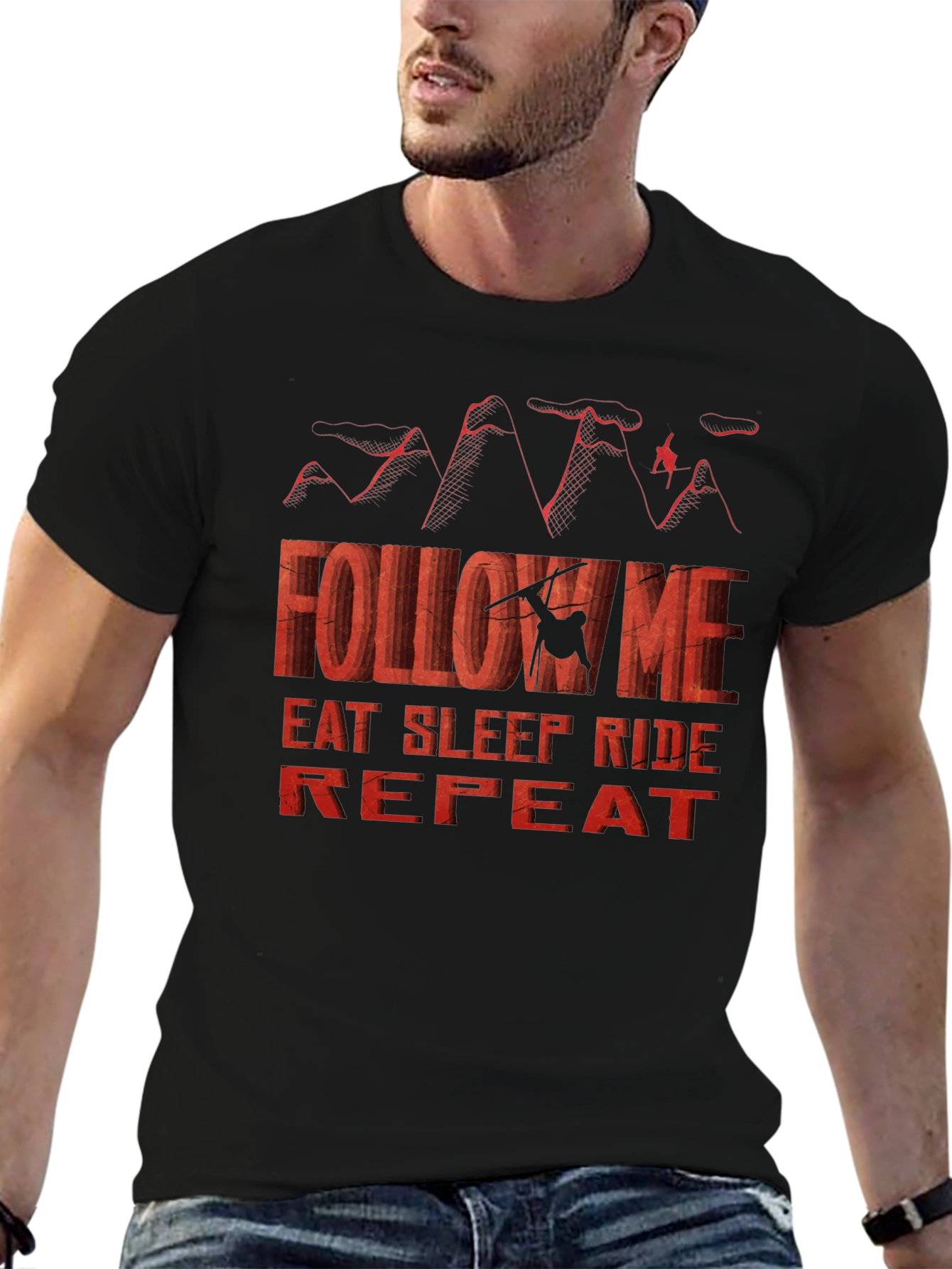Follow Me Eat Sleep Ride Repeat - Graphic T-Shirt