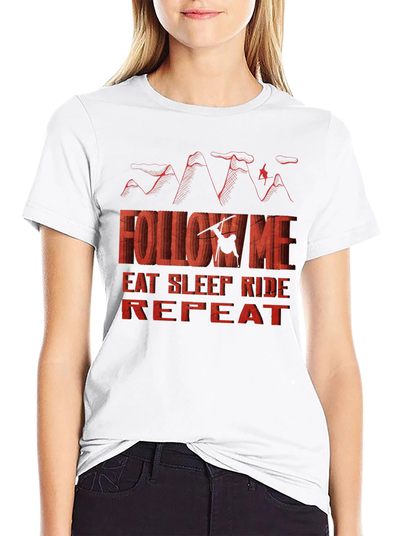 Follow Me Eat Sleep Ride Repeat - Graphic T-Shirt