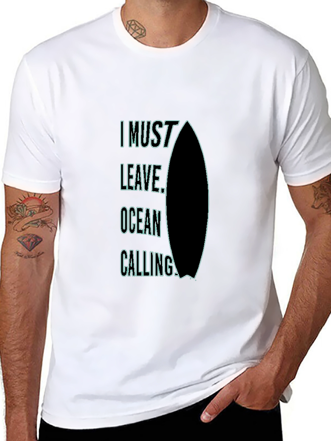 Ocean Calling Graphic Tee - Surfboard Design