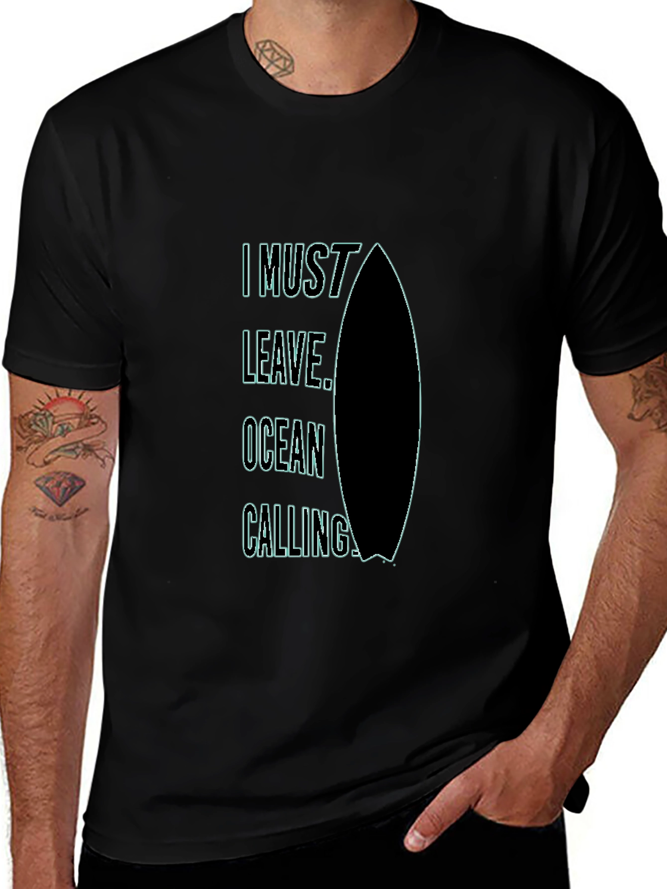 Ocean Calling Graphic Tee - Surfboard Design