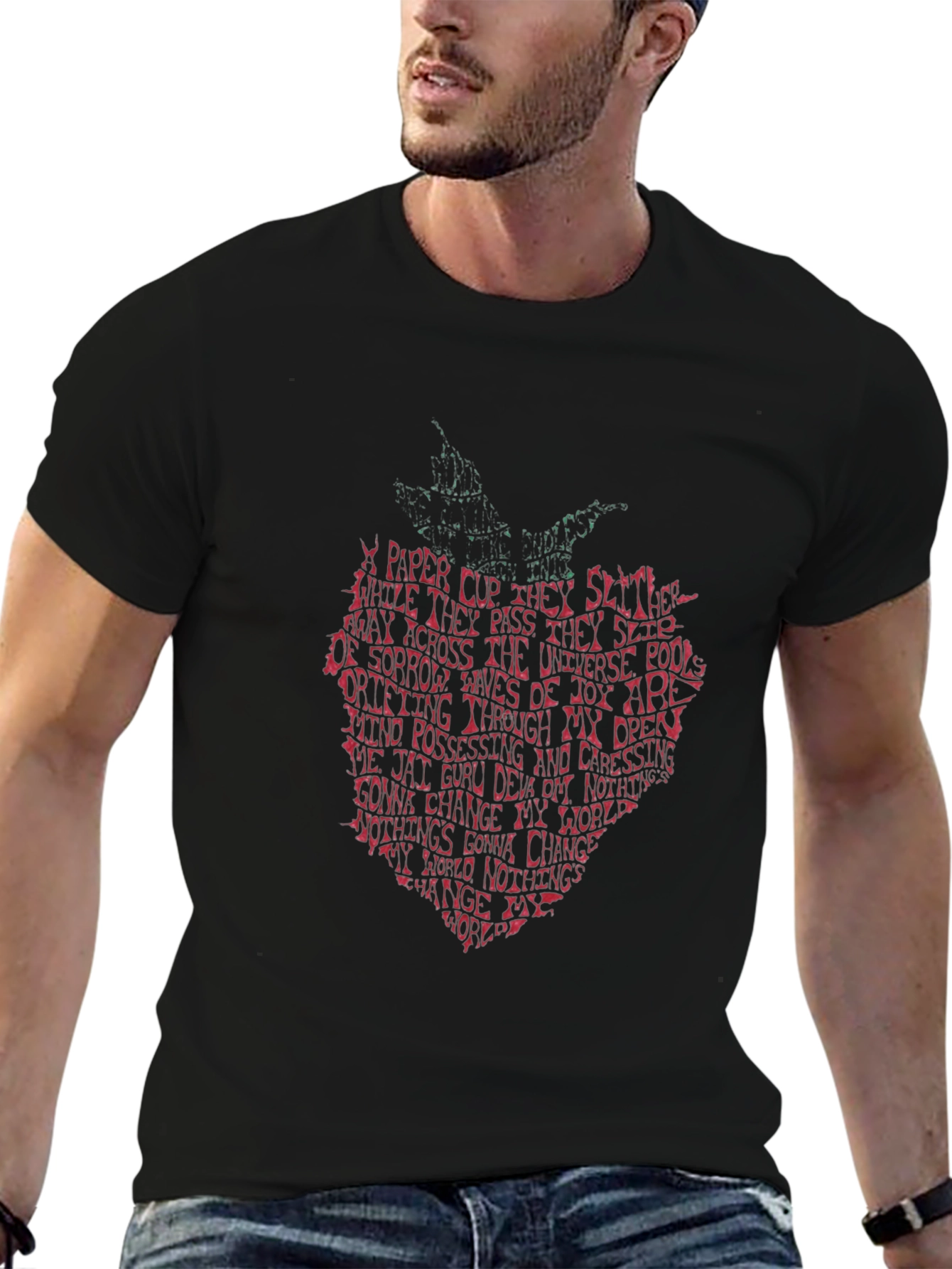 Strawberry Lyrics T-Shirt - Unique Word Art Design