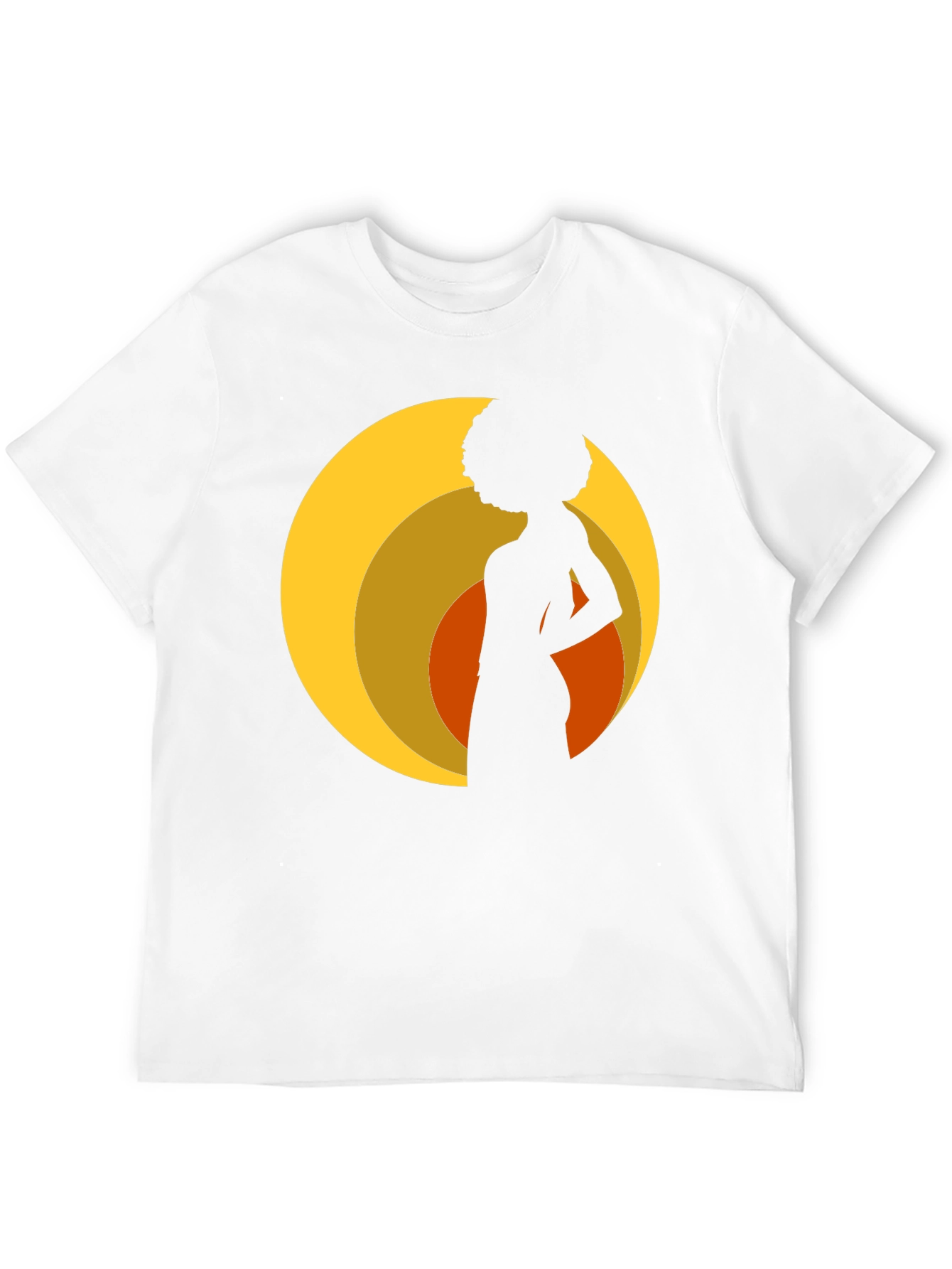 Retro Silhouette Afro T-Shirt - Black