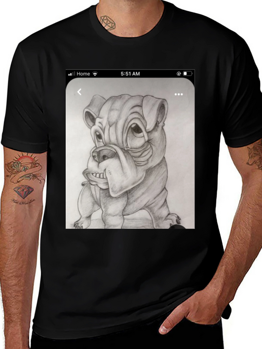 Bulldog Sketch Black T-Shirt
