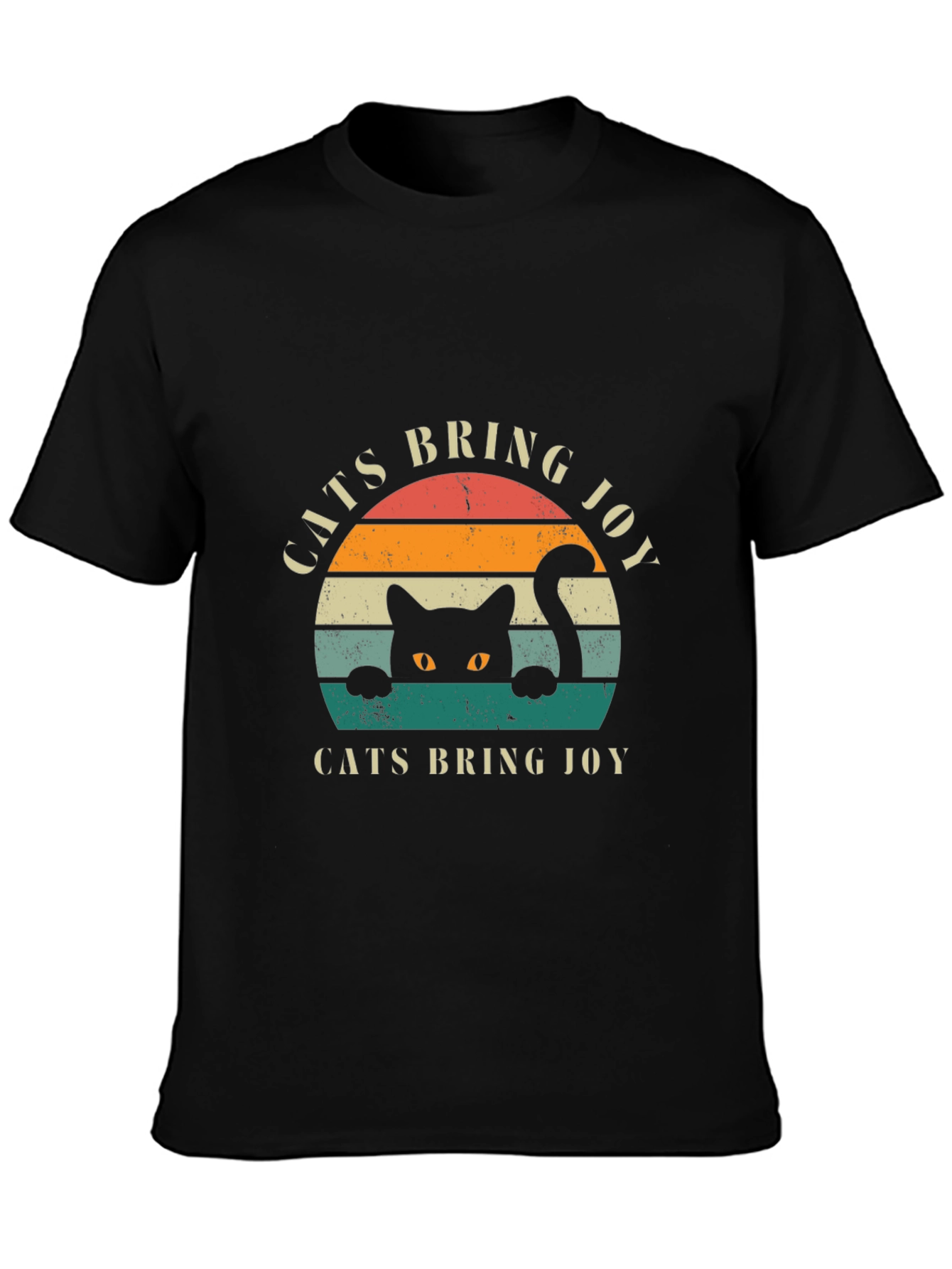 Cats Bring Joy Retro Graphic T-Shirt
