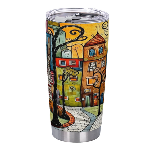 Pastoral Laundry Garden With Puppy & Butterflies 20oz Insulated Tumbler