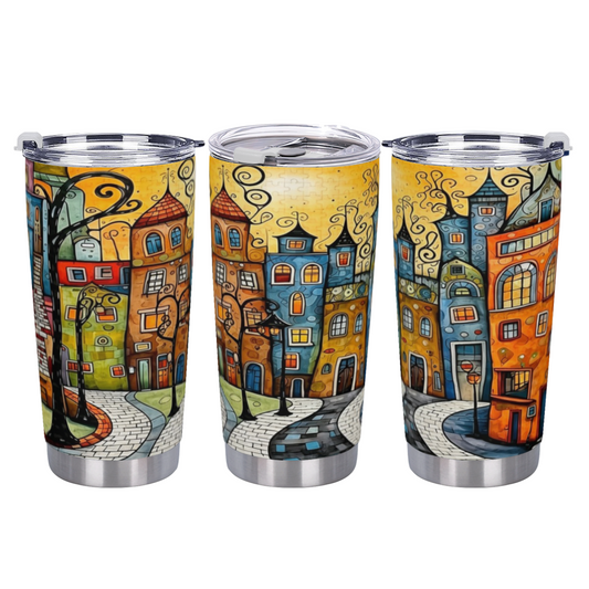 Pastoral Laundry Garden With Puppy & Butterflies 20oz Insulated Tumbler
