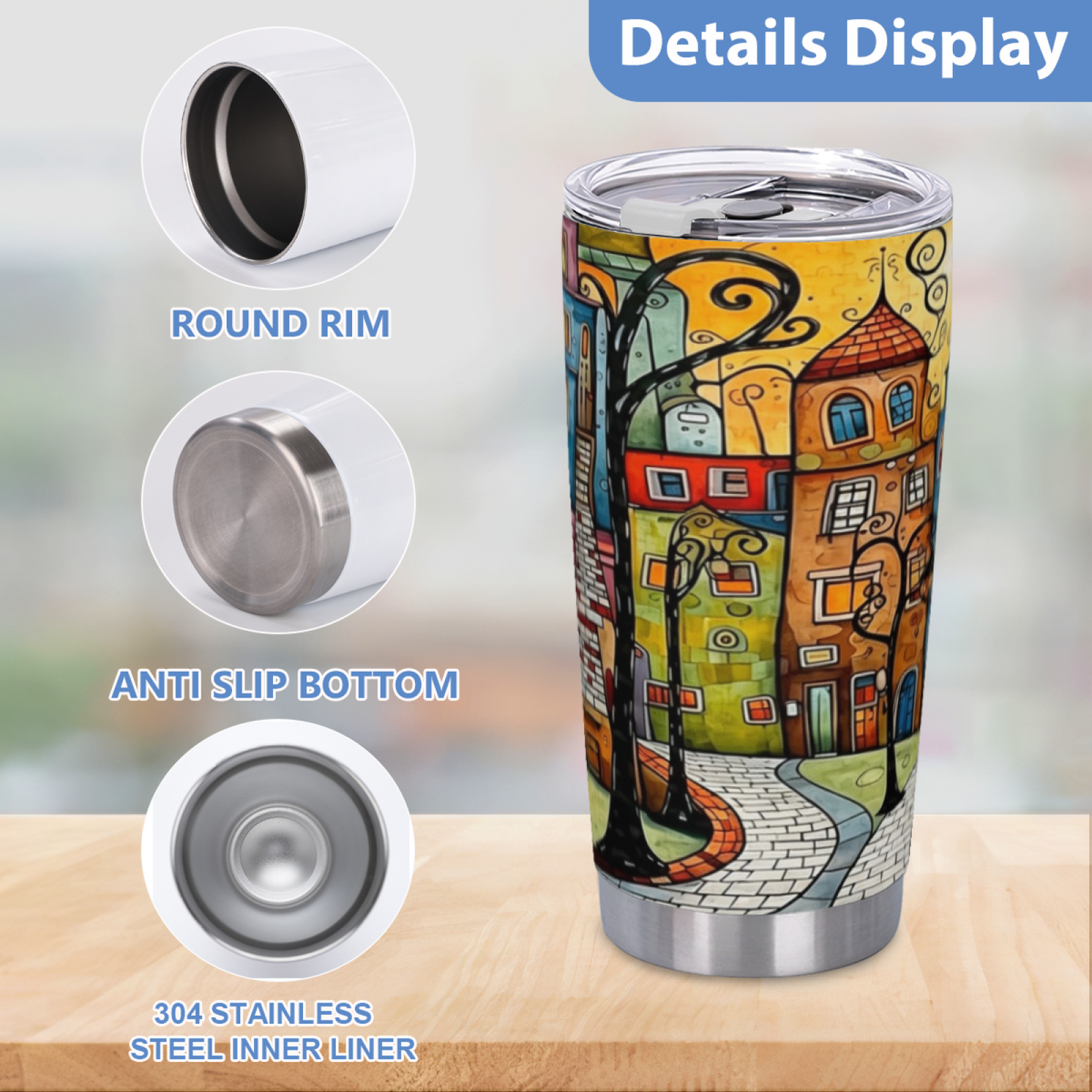 Pastoral Laundry Garden With Puppy & Butterflies 20oz Insulated Tumbler