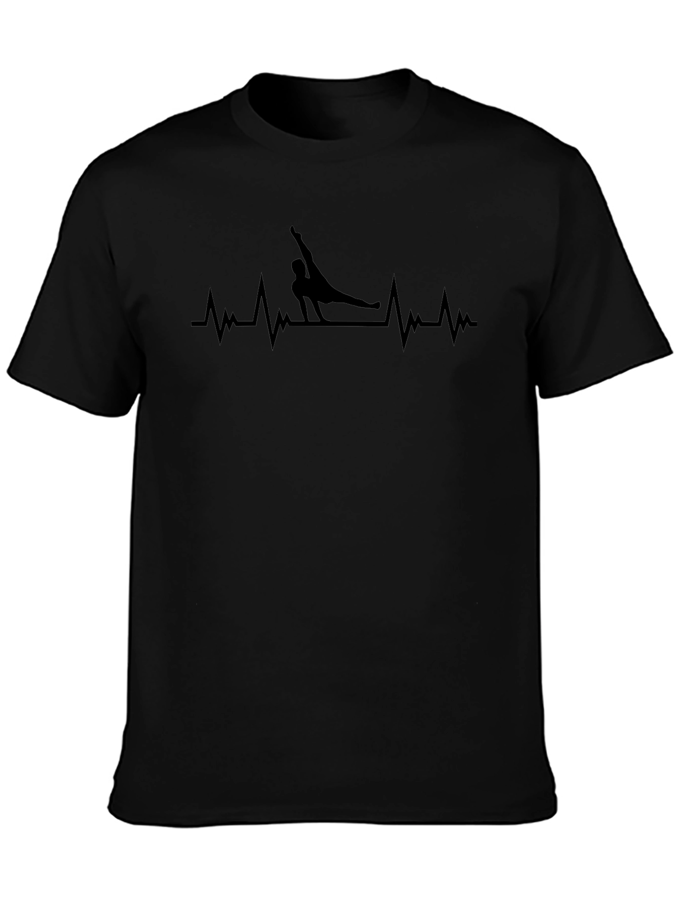 Yoga Heartbeat Graphic Tee - Black T-Shirt
