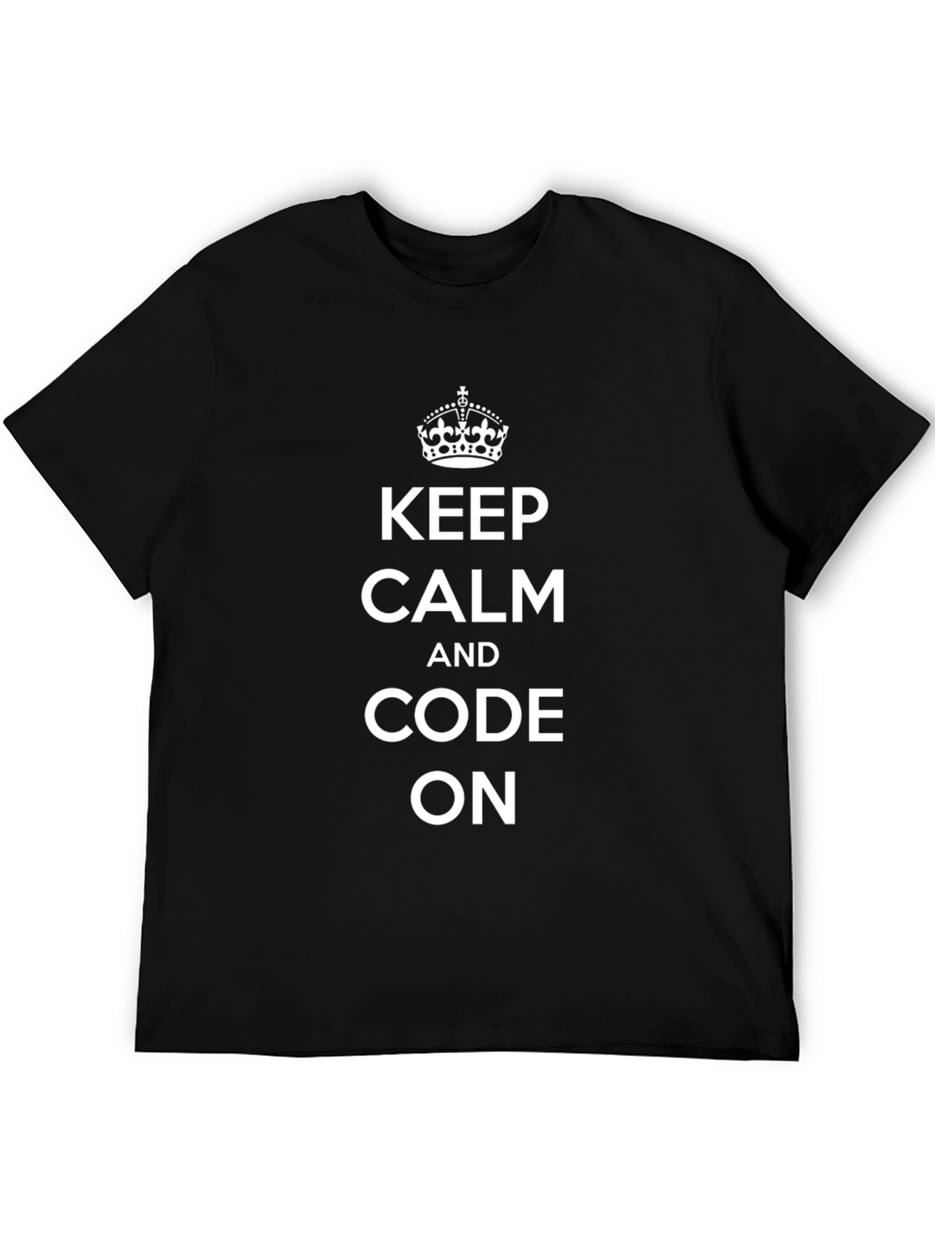 Keep Calm and Code On Black T-Shirt