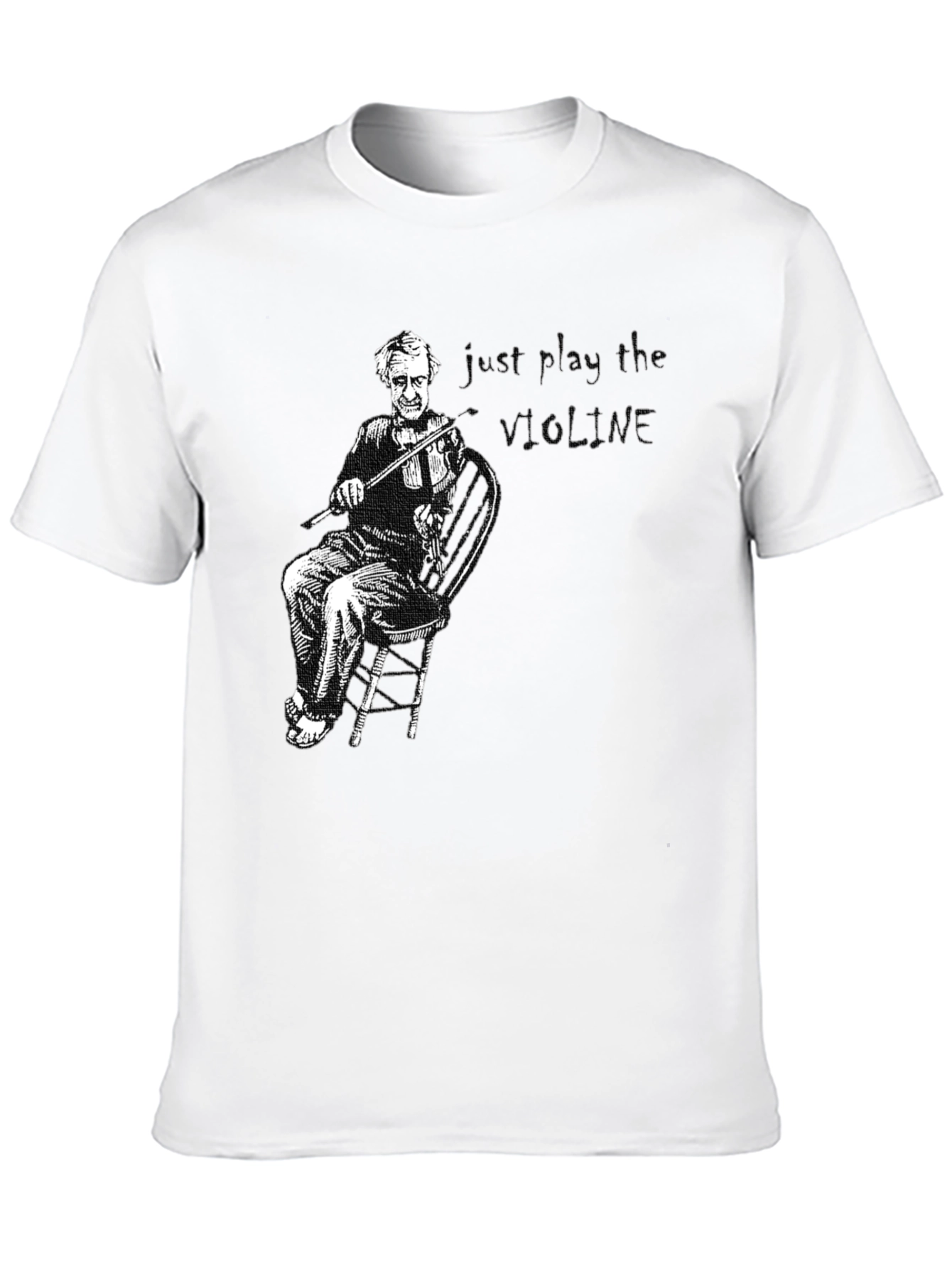 Violin Player Graphic T-Shirt - Black