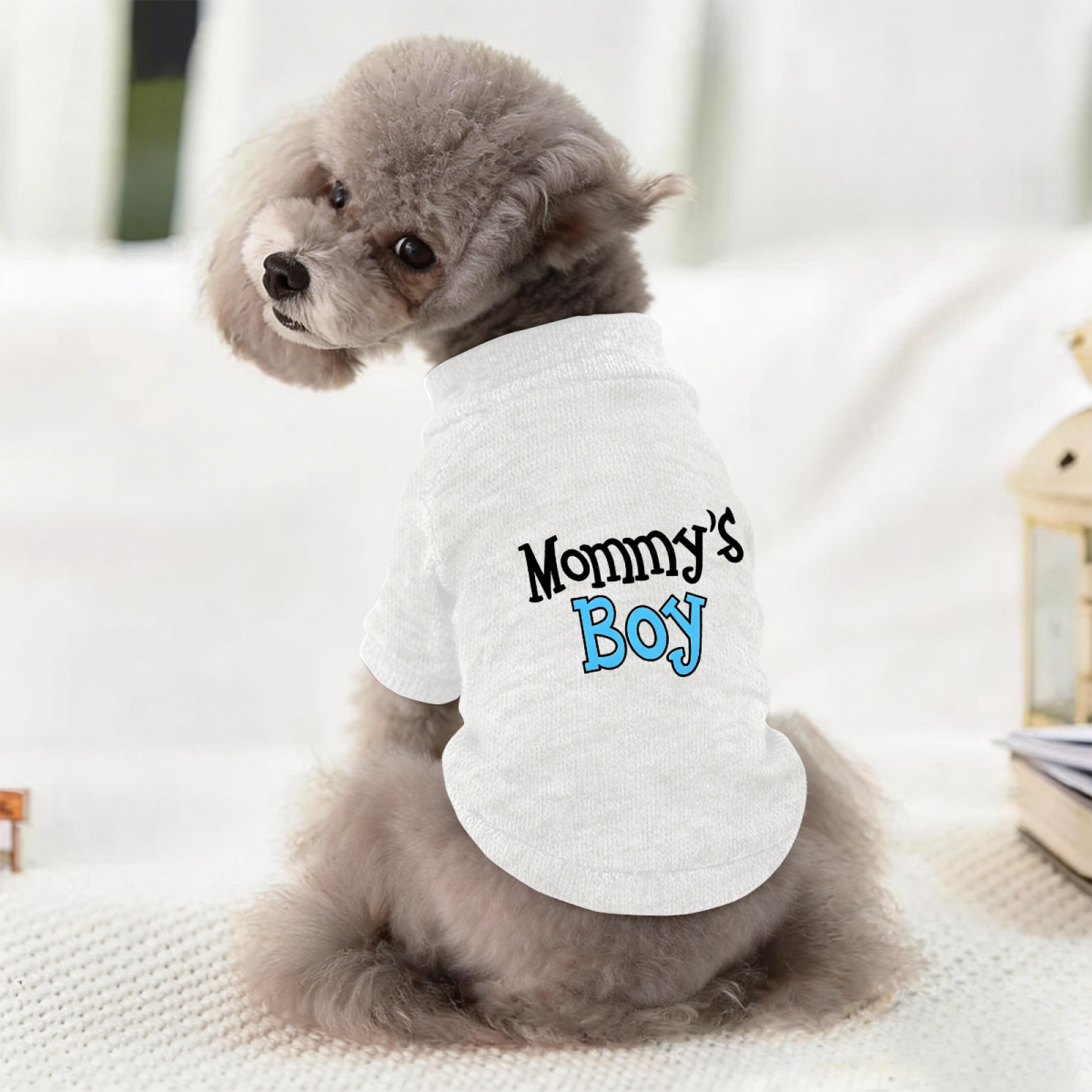 Mommy's Boy Cozy Pet Pullover Sweater, Cute Boy Puppy Outfit