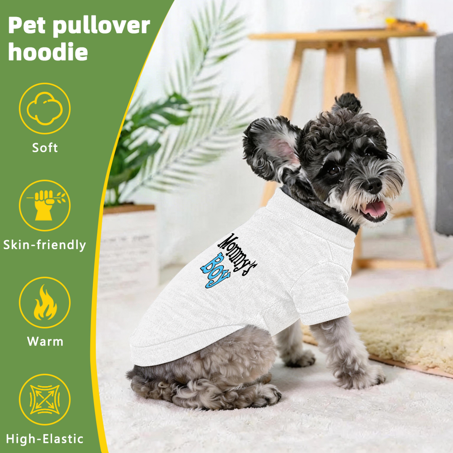 Mommy's Boy Cozy Pet Pullover Sweater, Cute Boy Puppy Outfit