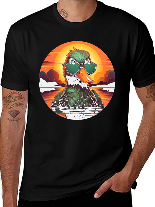 Cool Duck Tee - Retro Sunset Style