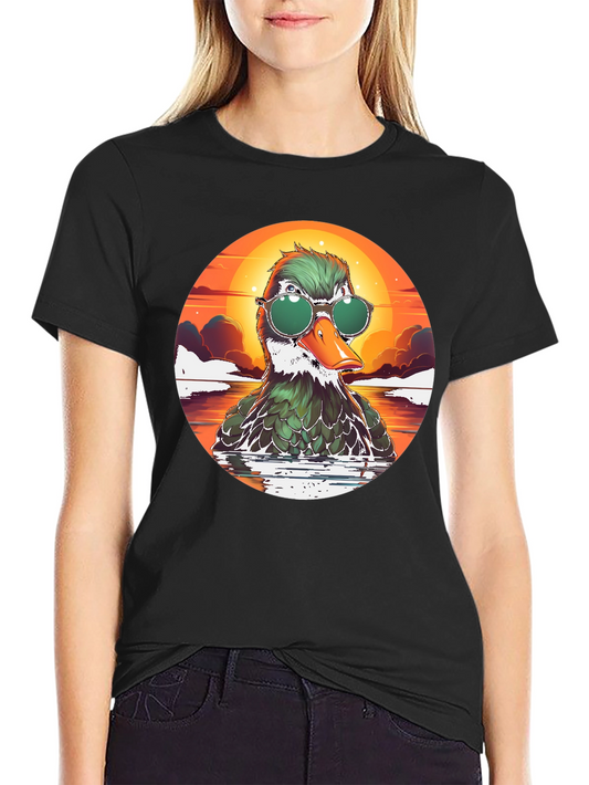 Cool Duck Tee - Retro Sunset Style