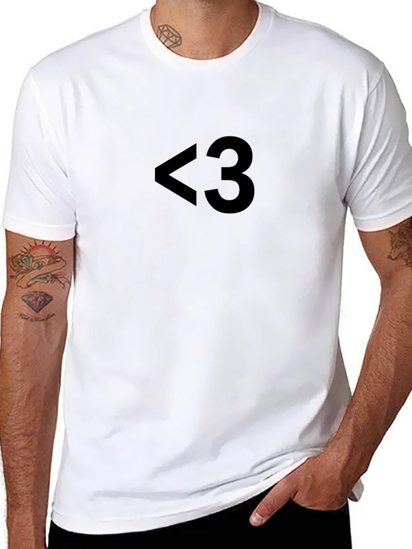 Minimalist <3 Graphic Black T-Shirt