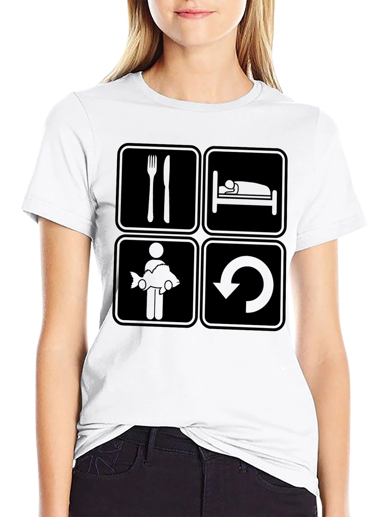 Eat Sleep Fish Repeat Graphic Tee