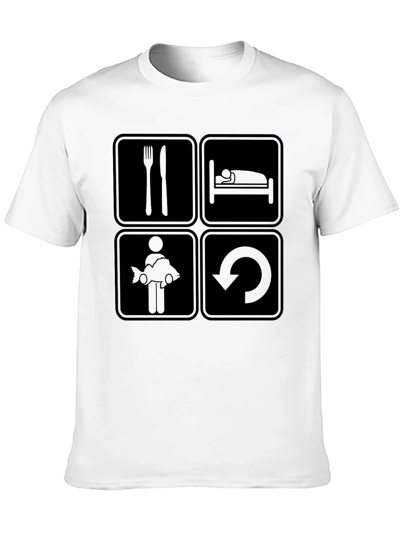 Eat Sleep Fish Repeat Graphic Tee