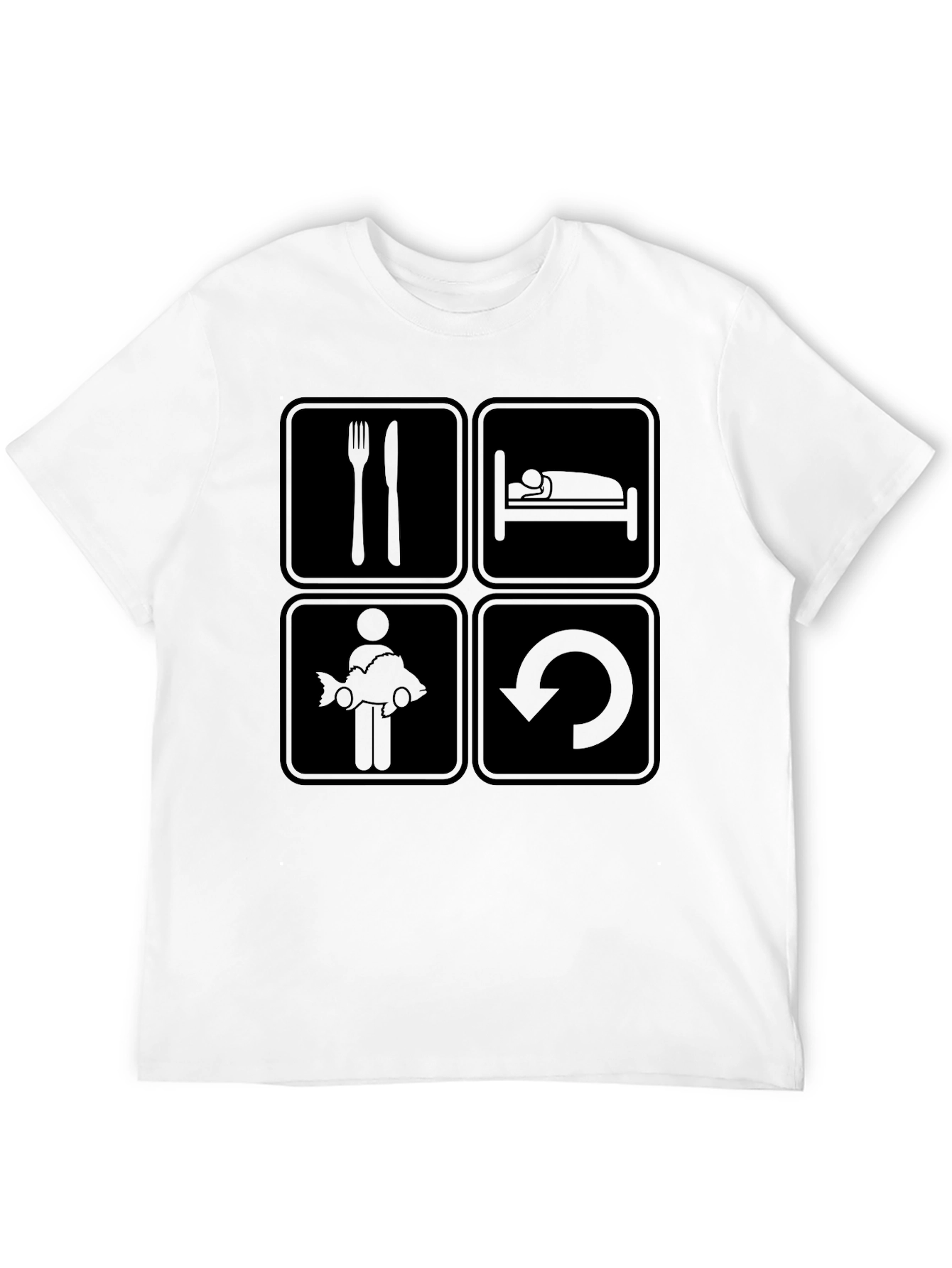 Eat Sleep Fish Repeat Graphic Tee